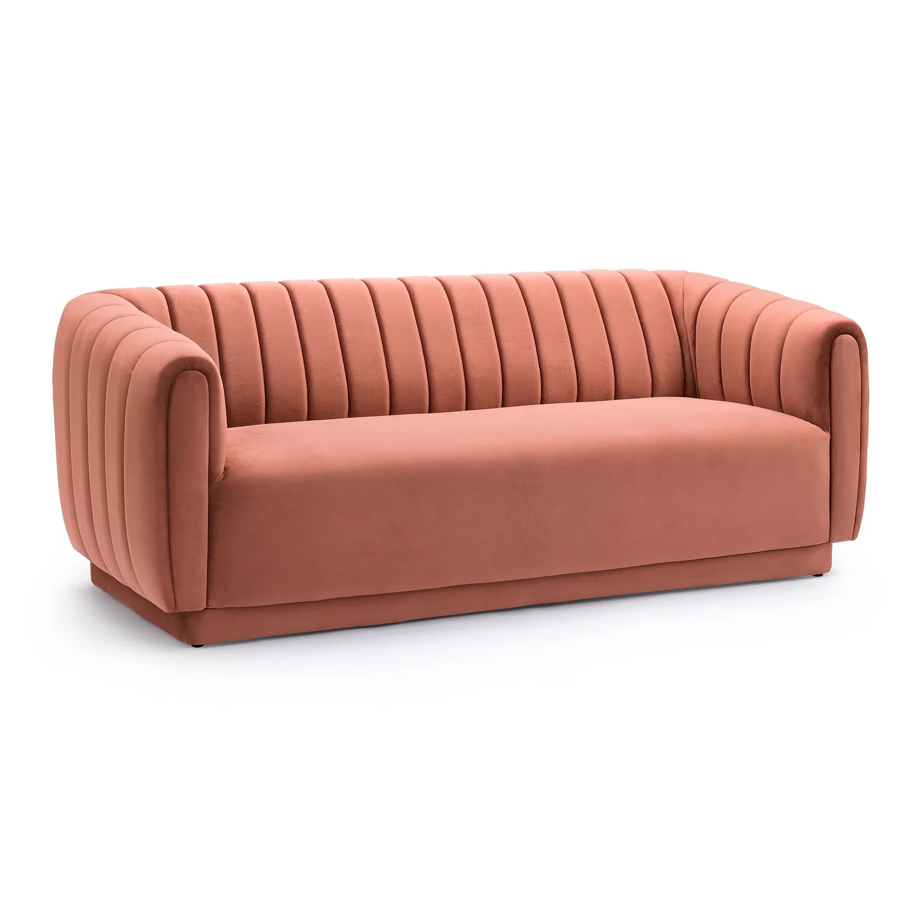 Kinsley Blush Modern Velvet Sofa - Image 2