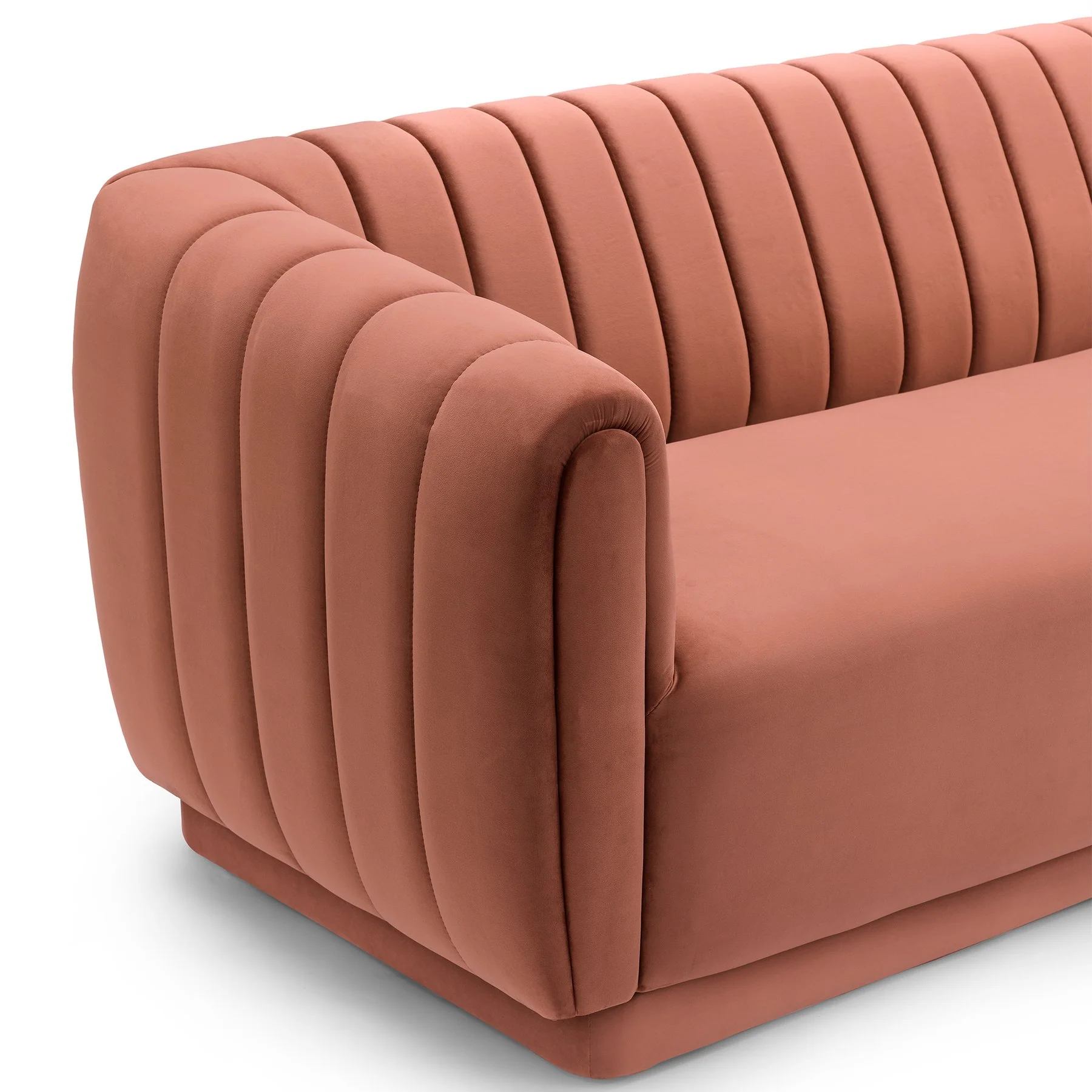 Kinsley Blush Modern Velvet Sofa - Image 4