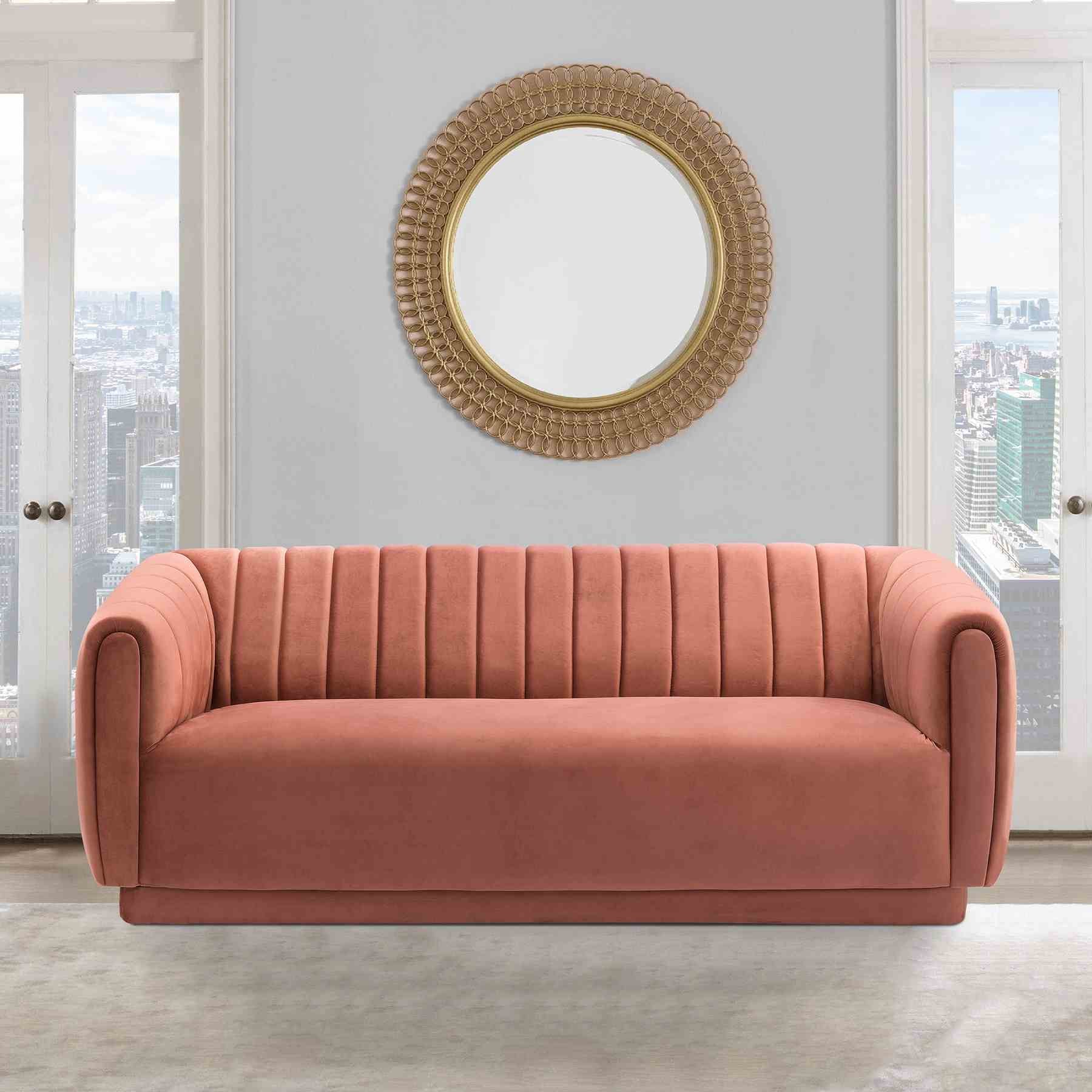 Kinsley Blush Modern Velvet Sofa - Image 5
