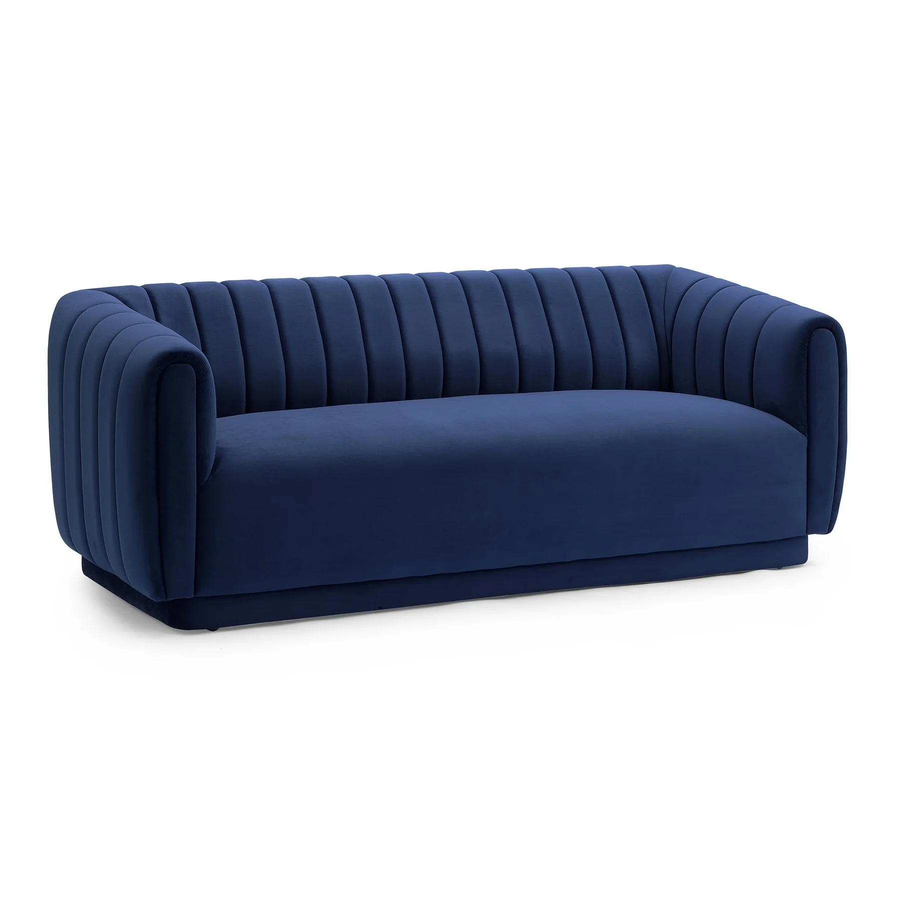 Kinsley Navy Modern Velvet Sofa - Image 2