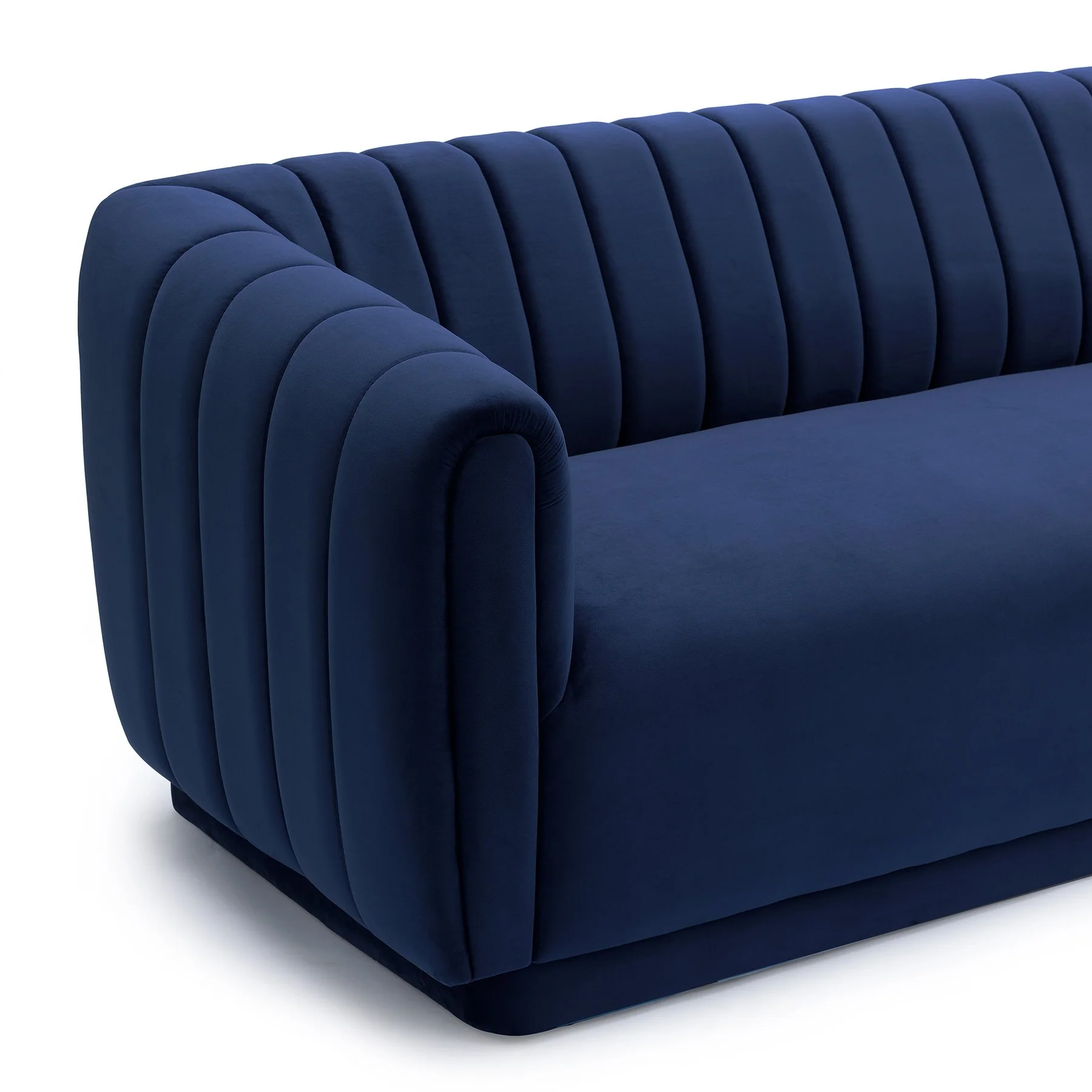 Kinsley Navy Modern Velvet Sofa - Image 4