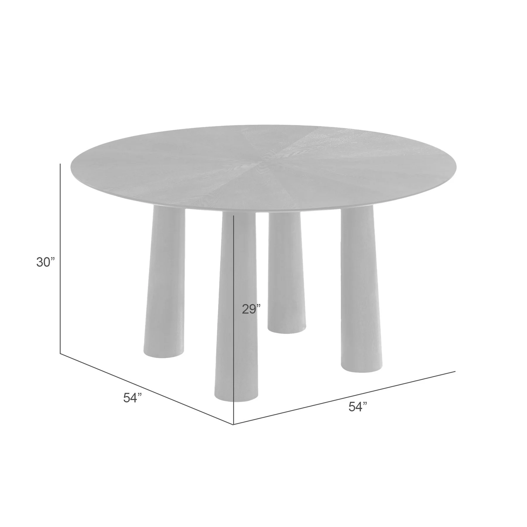 Klarissa Mid-Century Modern 54 in. Round Dining Table in Walnut Finish  - Image 5