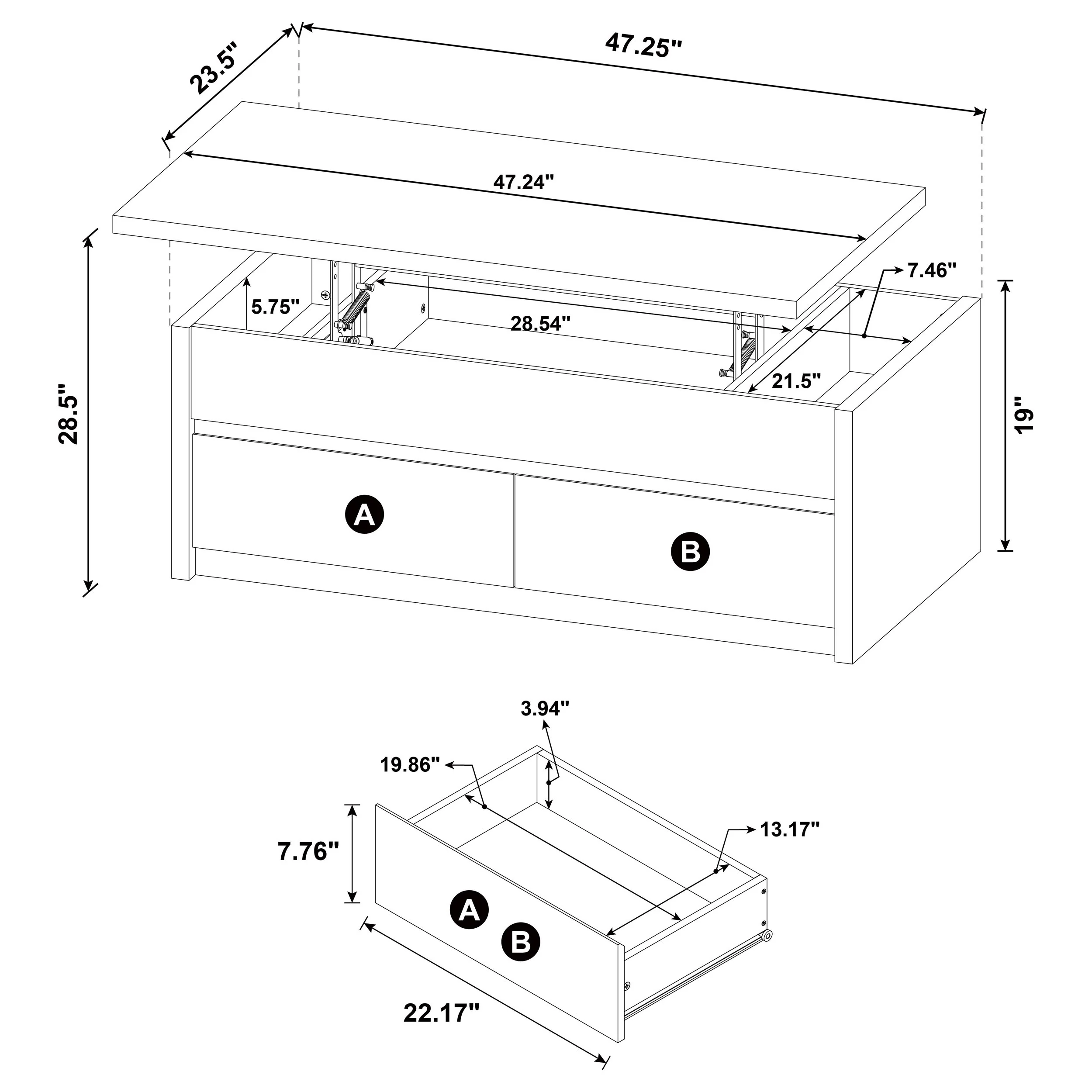 Knapp Lift-Top Coffee Table Set - Image 36