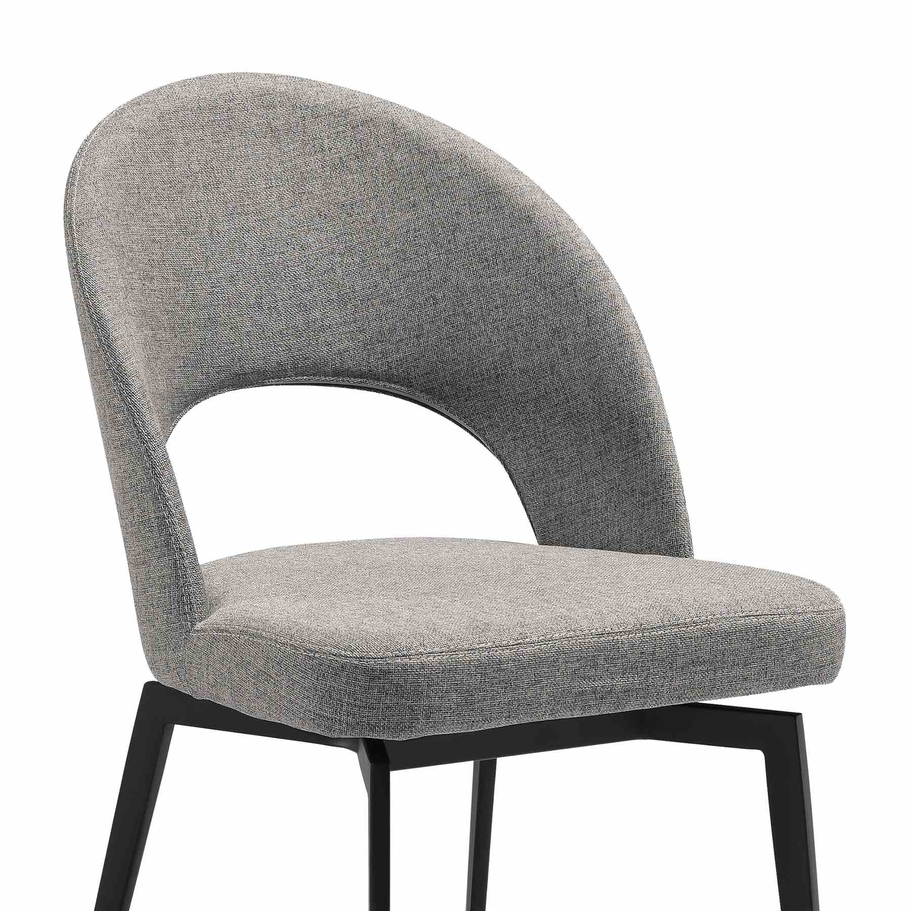 Knox Lucia 5 Piece Dining Set with Sintered Stone Top and Gray Fabric Chairs - Image 6