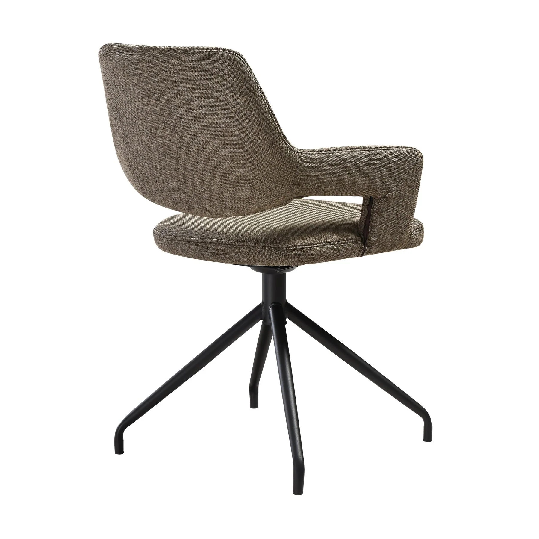 Knox Penny 5 Piece Dining Set with Sintered Stone Top and Brown Fabric Chairs - Image 3