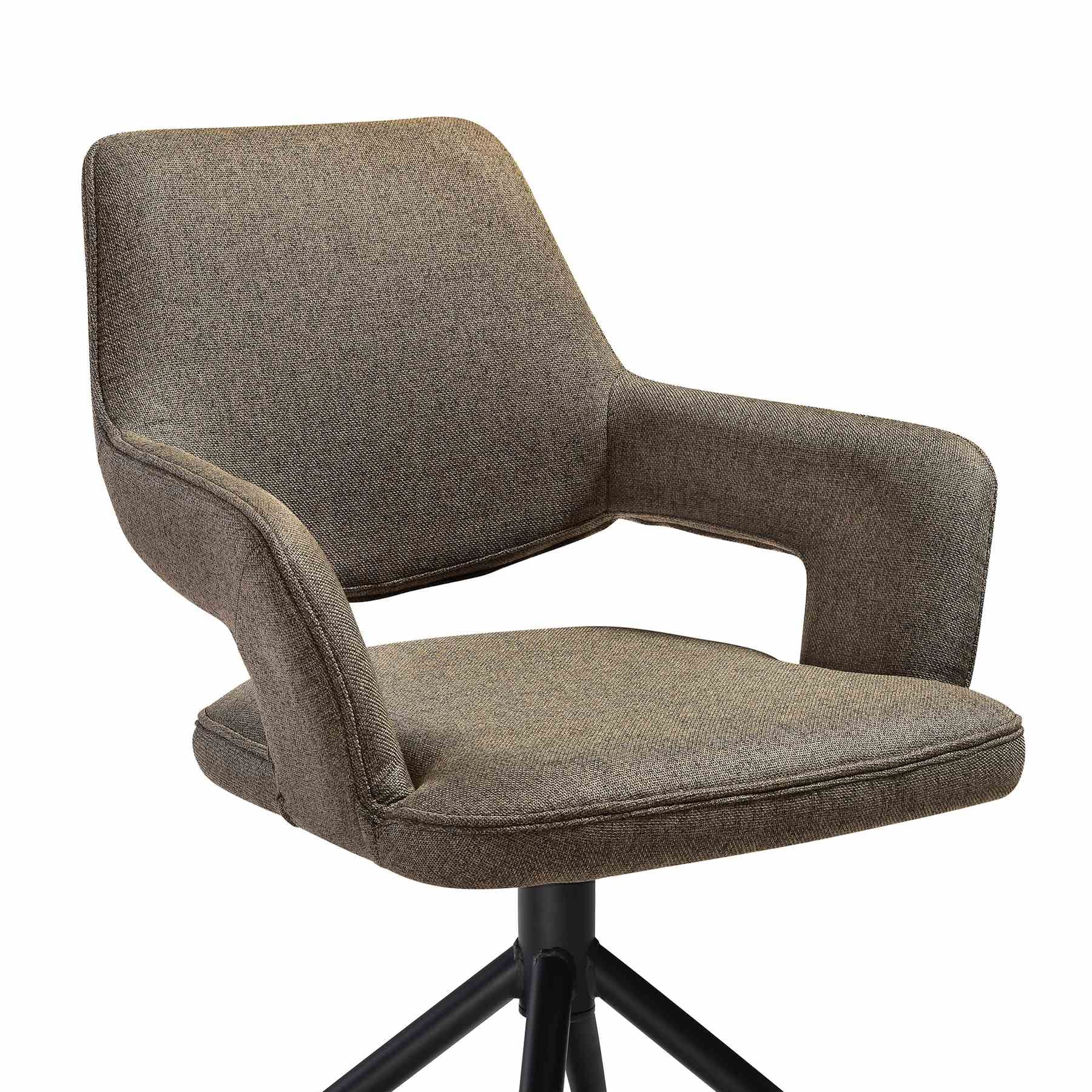 Knox Penny 5 Piece Dining Set with Sintered Stone Top and Brown Fabric Chairs - Image 6