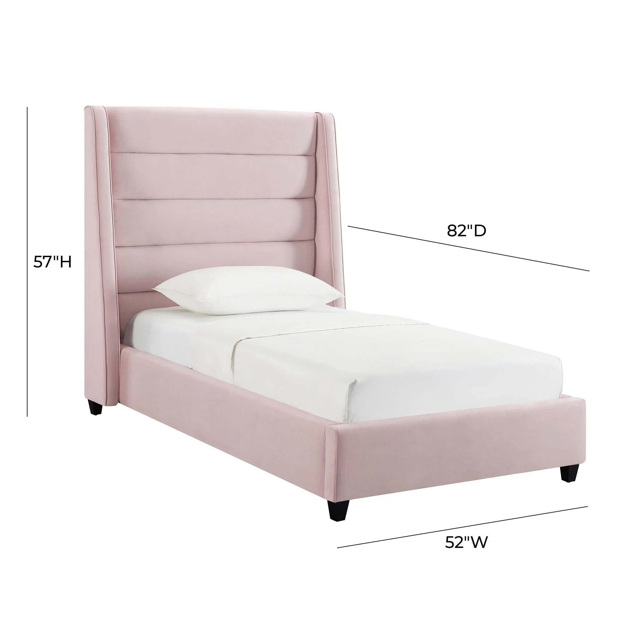 Koah Blush Velvet Bed in Twin - Image 6