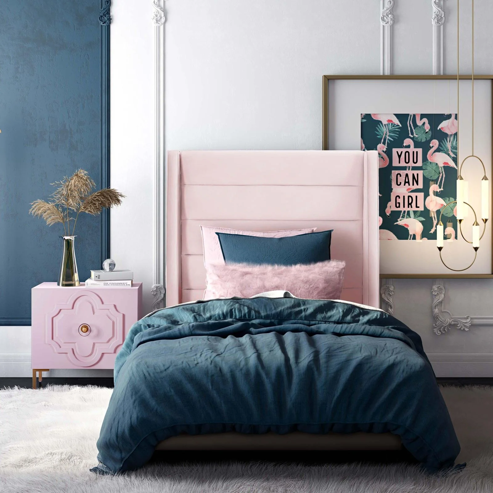Koah Blush Velvet Bed in Twin - Image 7