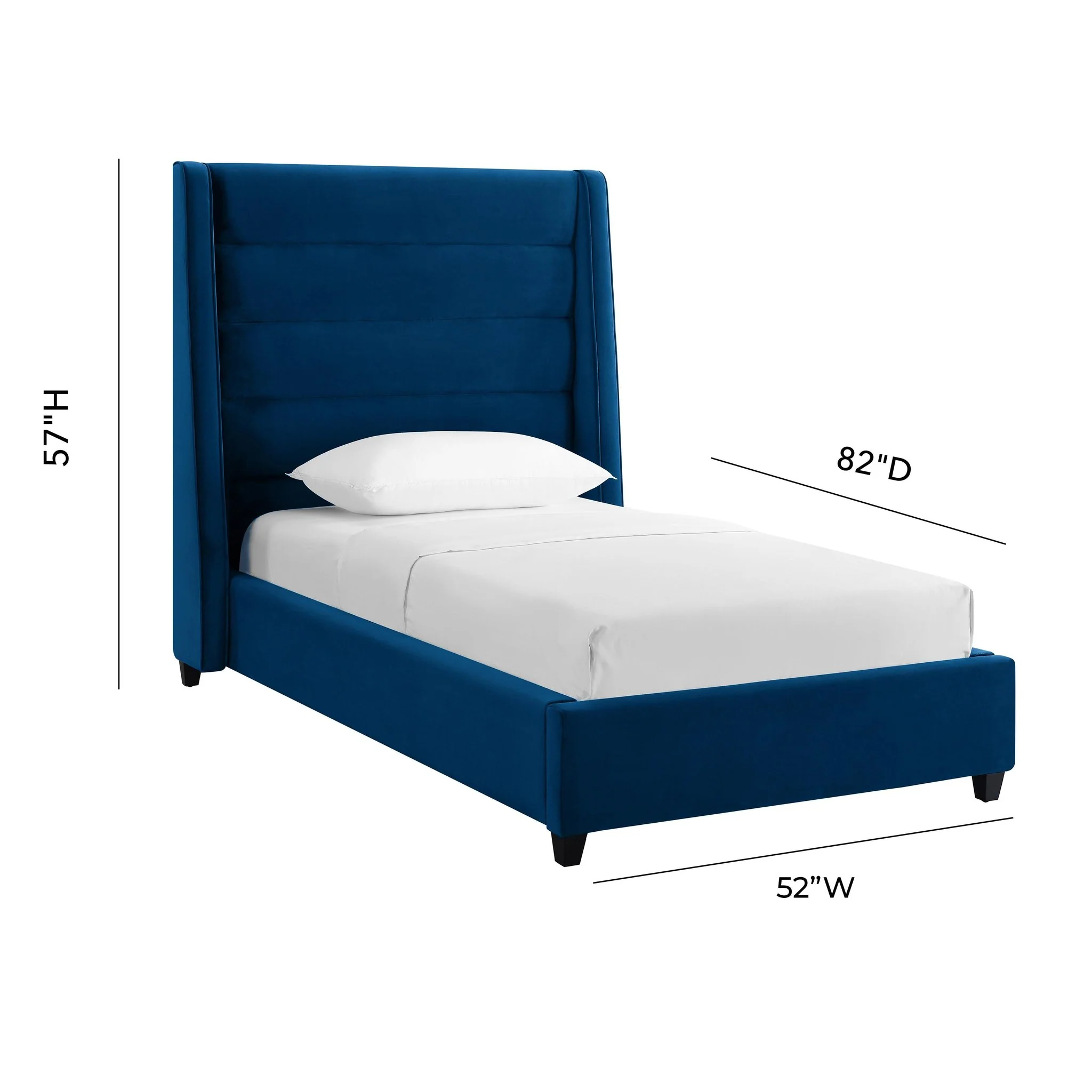 Koah Navy Velvet Bed in Twin - Image 6