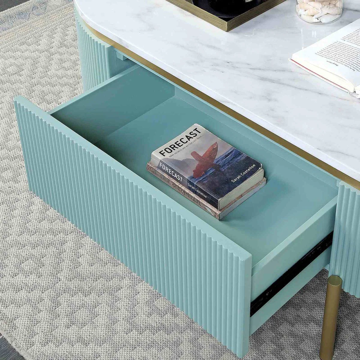Koblenz Coffee Table, Light Teal - Image 3