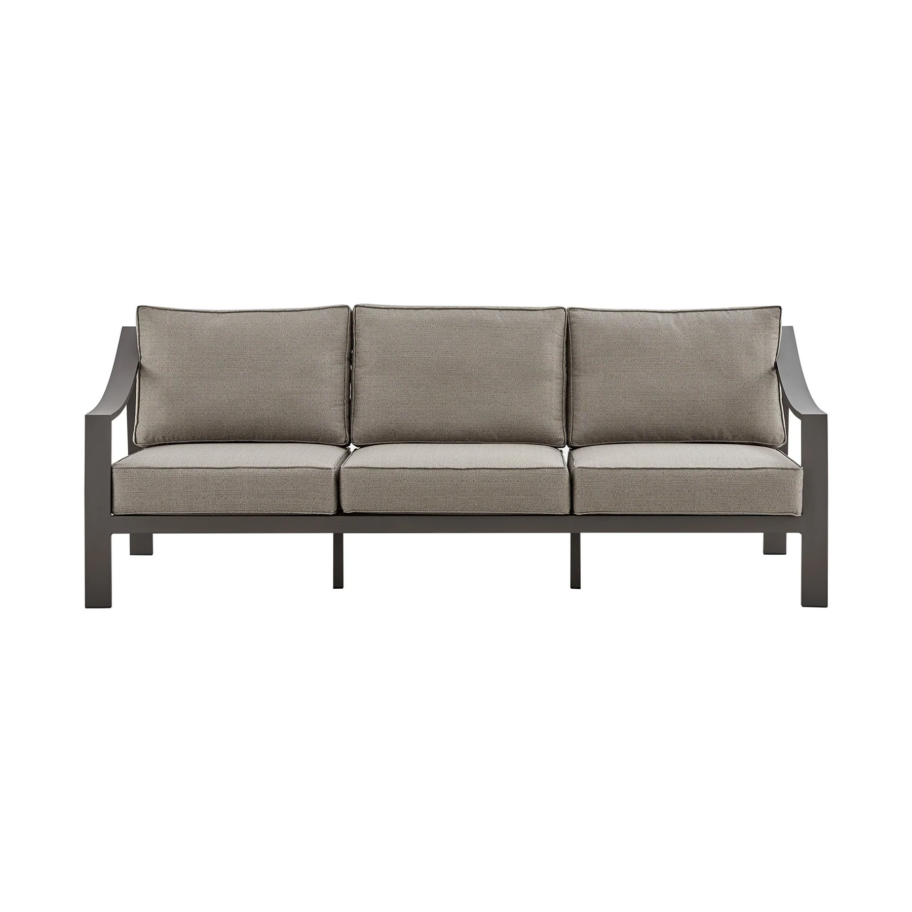 Koda 4 Piece Outdoor Patio Furniture Set in Dark Brown Aluminum with Cushions - Image 2