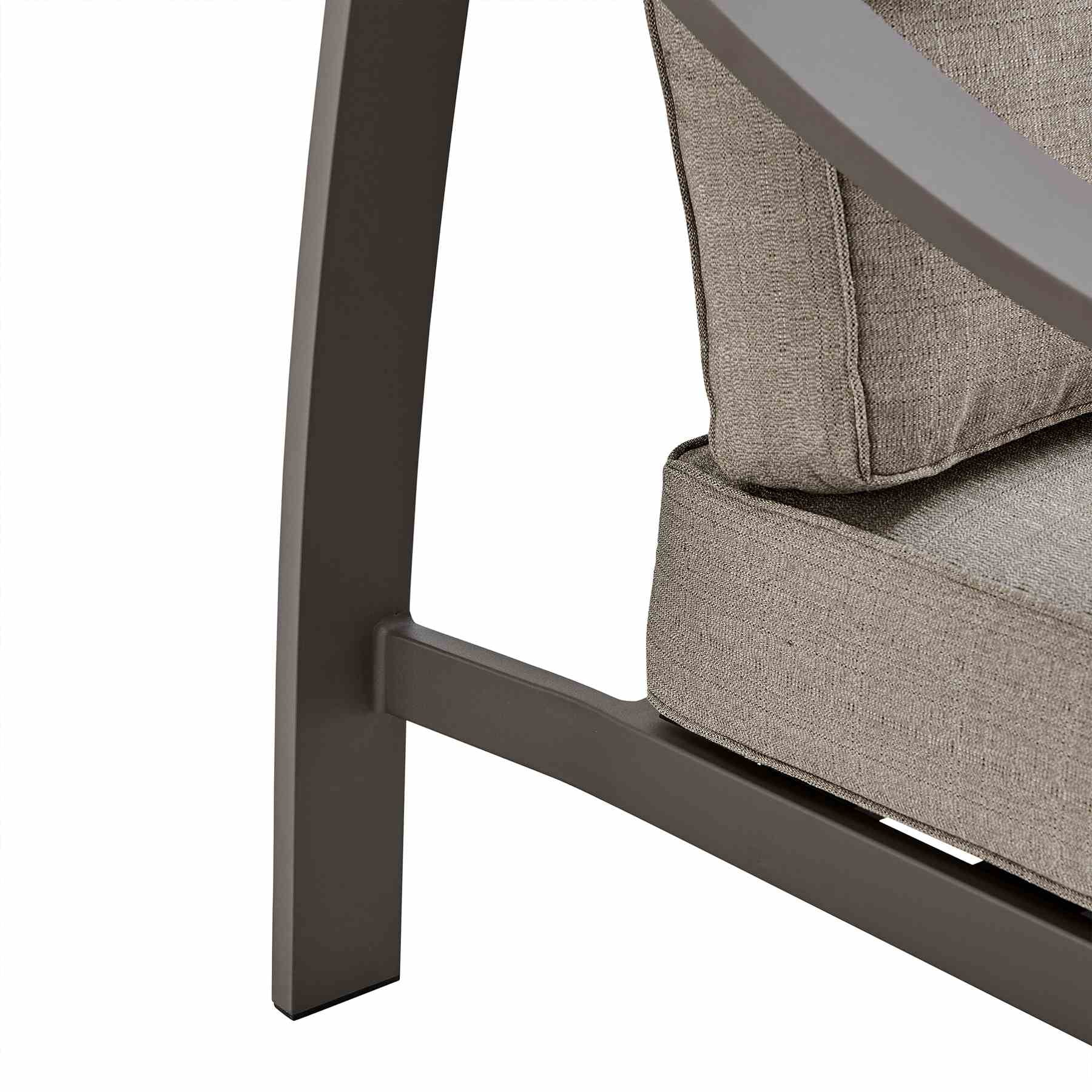 Koda 4 Piece Outdoor Patio Furniture Set in Dark Brown Aluminum with Cushions - Image 9