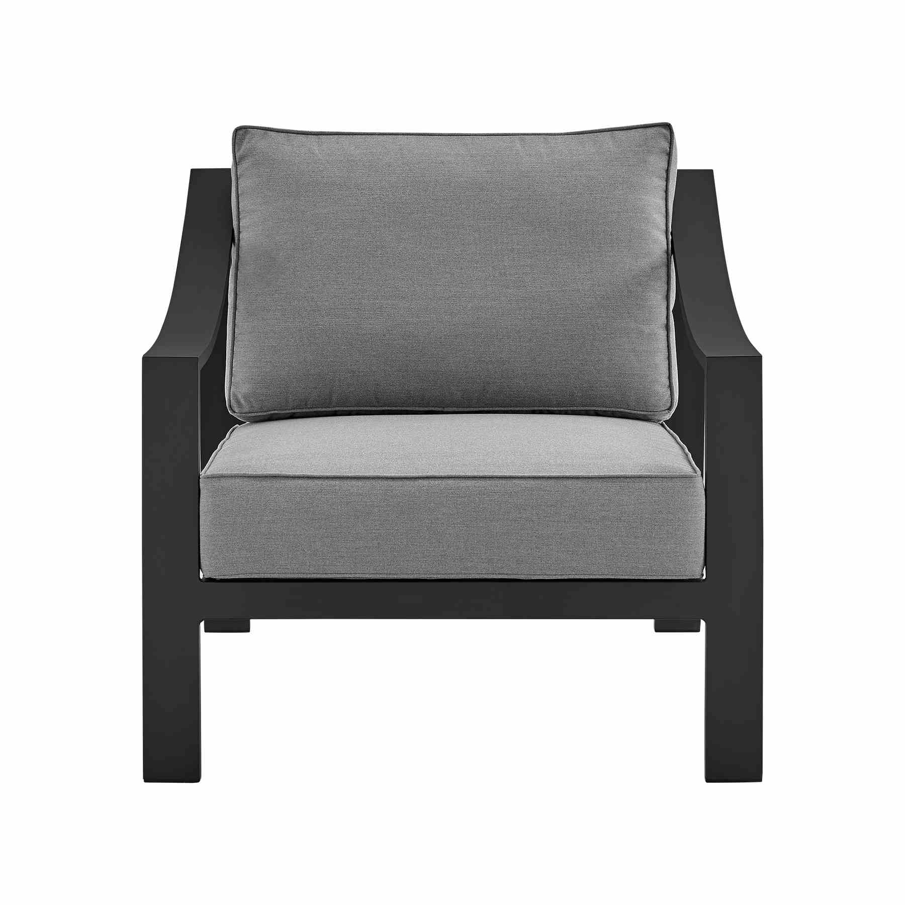 Koda Aluminum Outdoor Chair in Black and Dark Gray - Image 2