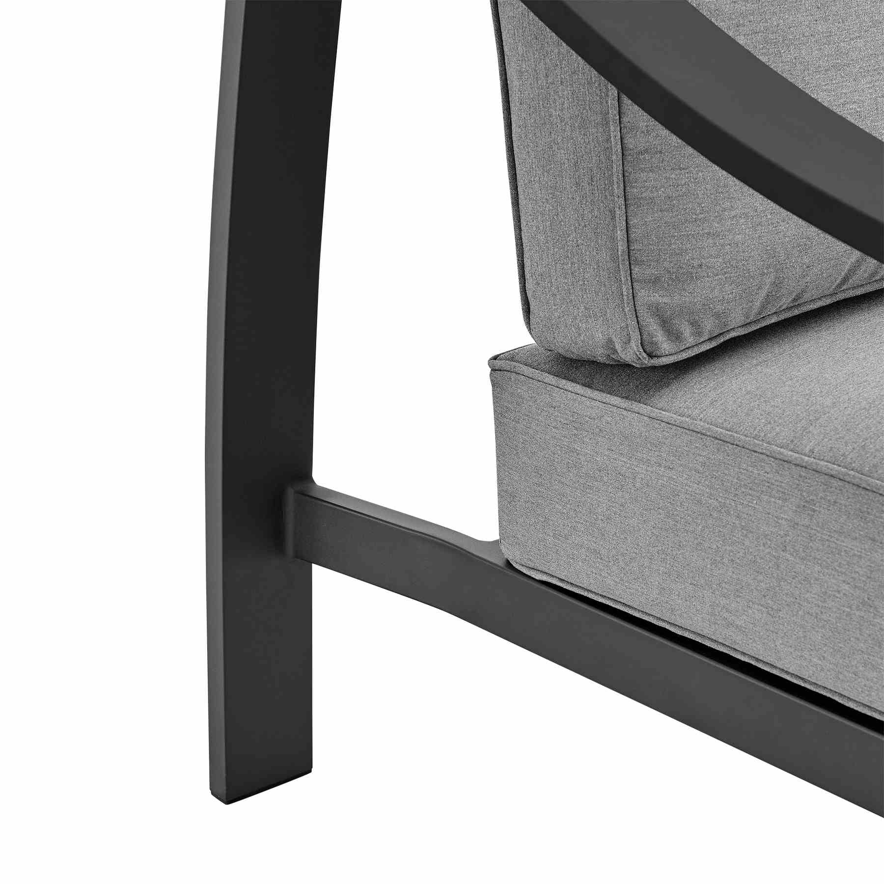 Koda Aluminum Outdoor Chair in Black and Dark Gray - Image 5
