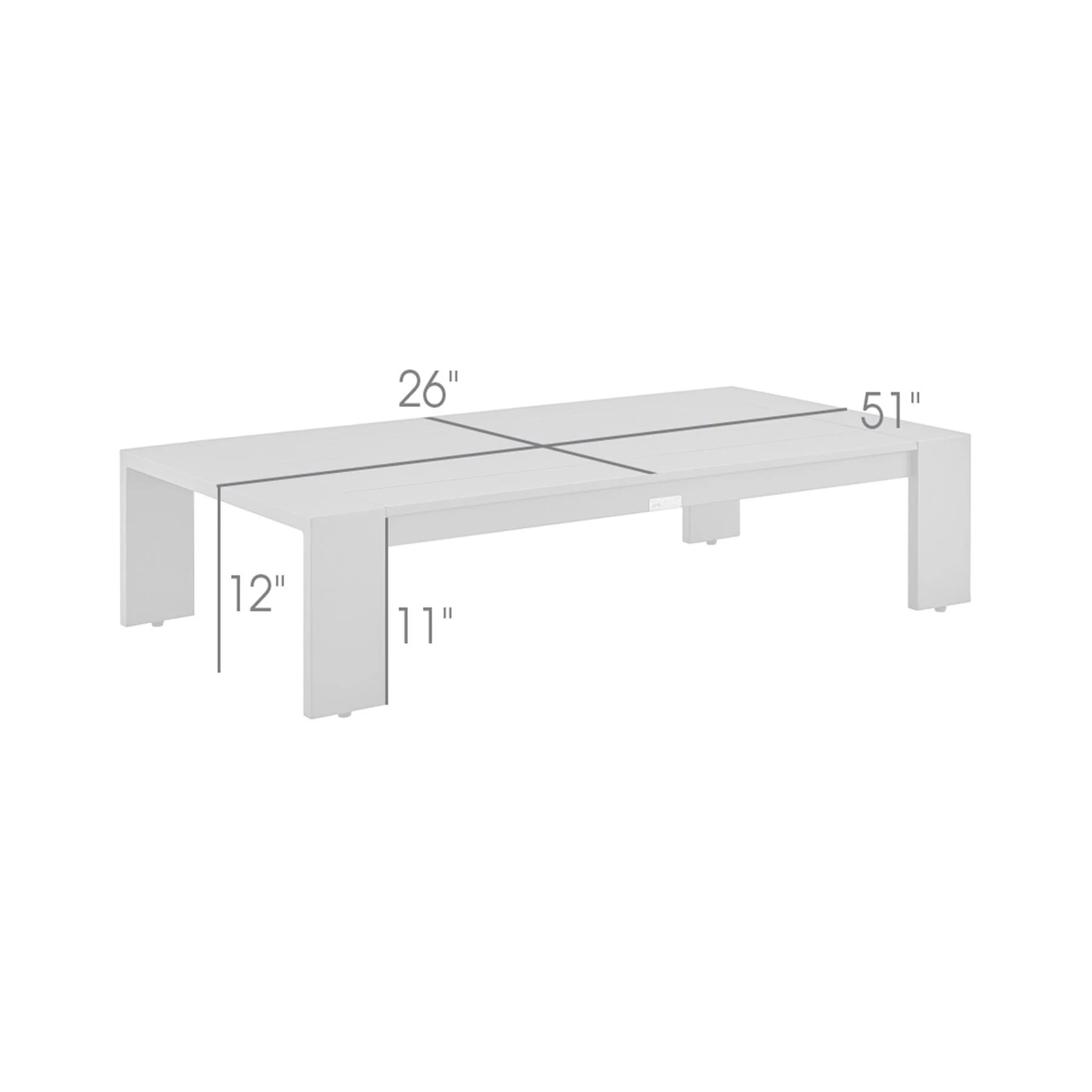 Koda Aluminum Outdoor Coffee Table in Brown - Image 5
