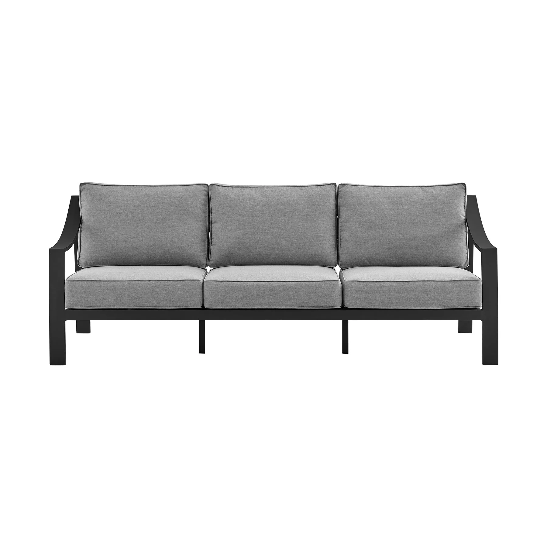 Koda Aluminum Outdoor Sofa in Black and Dark Gray - Image 2