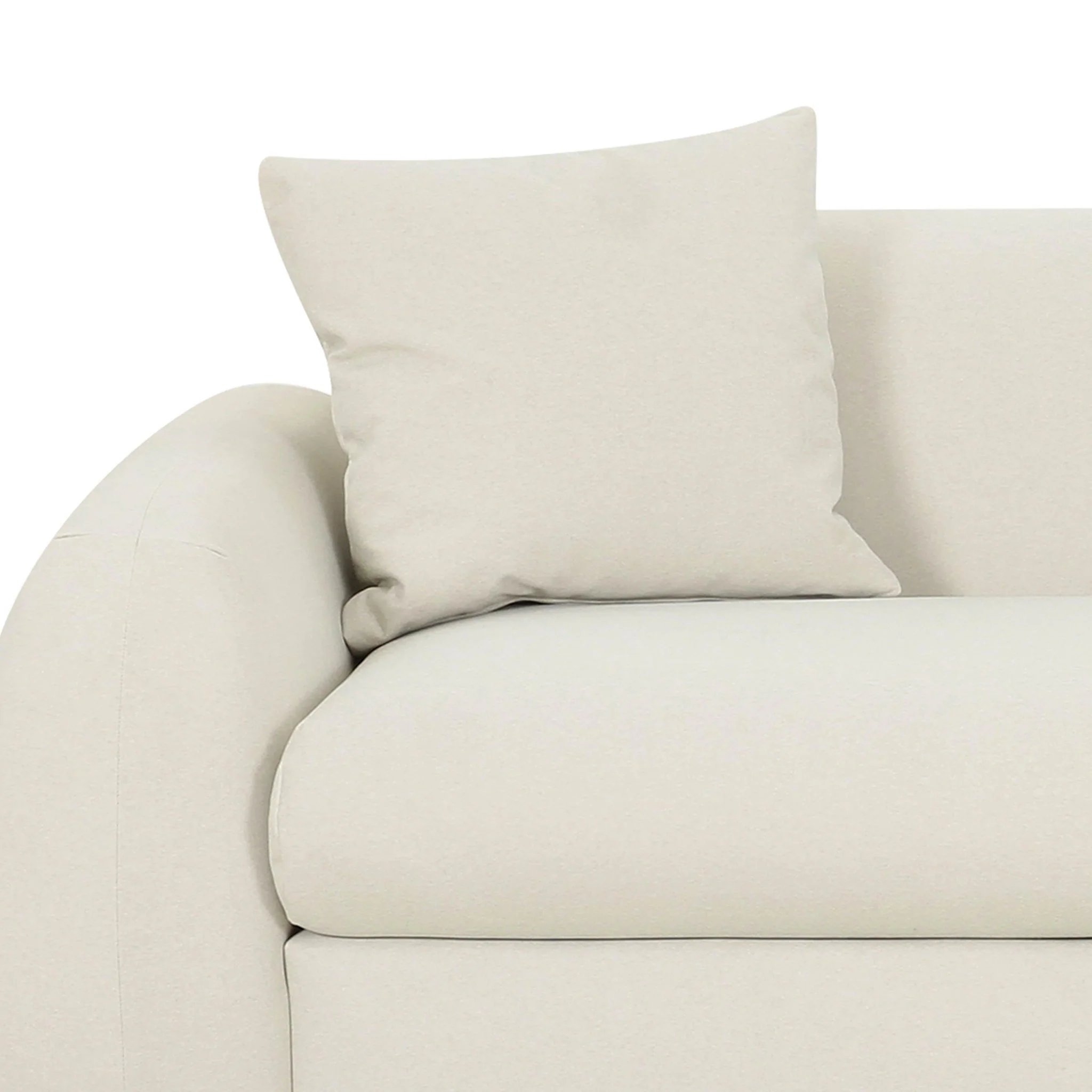Kourtney Cream Faux Mohair 100 inch Sofa - Image 4