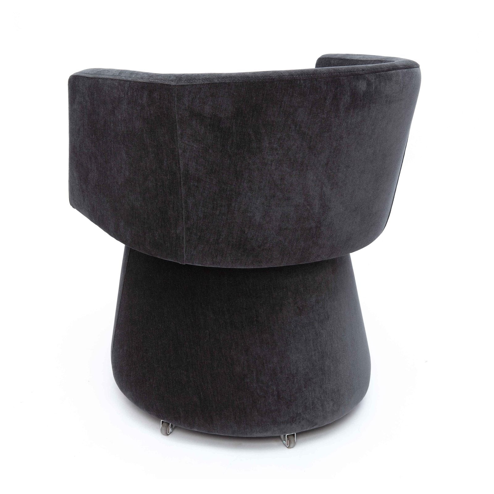 Kristen Black Upcycled Chenille Rolling Desk Chair - Image 4