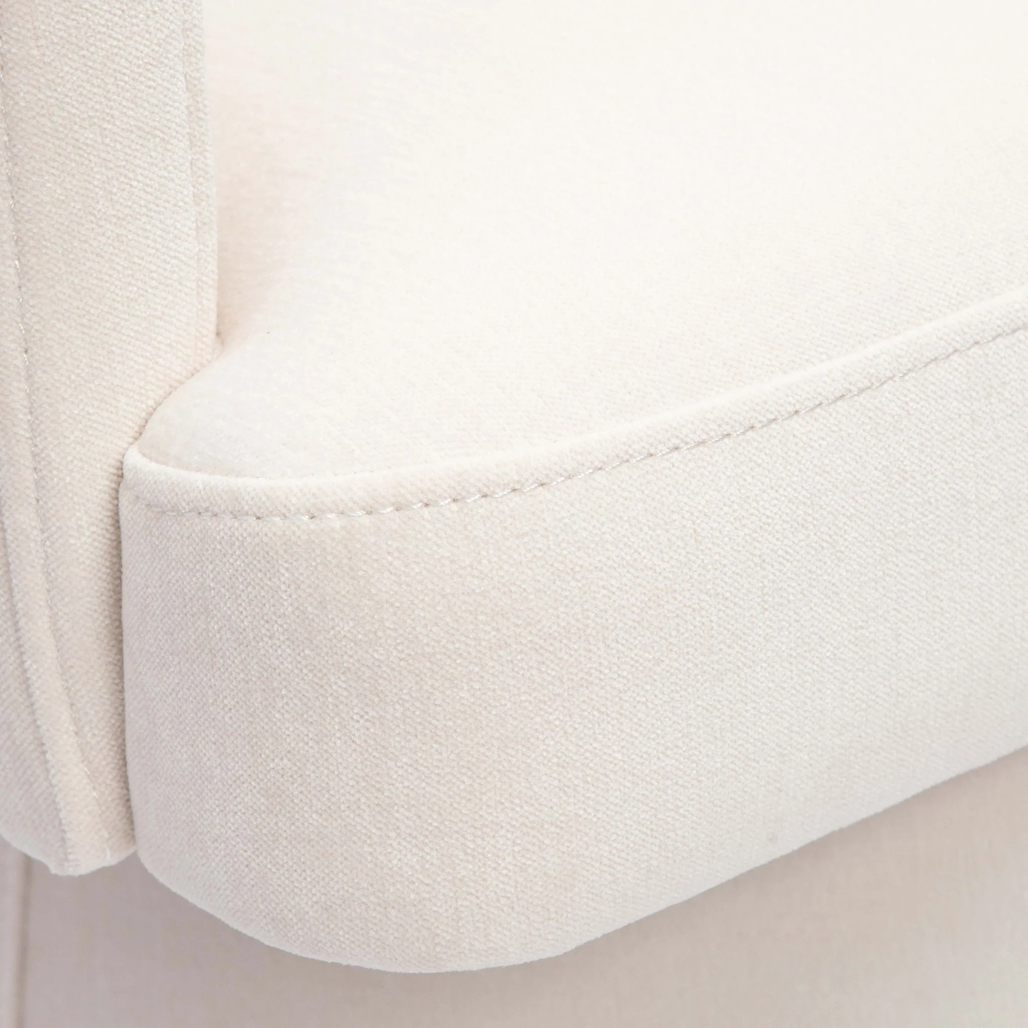 Kristen Cream Upcycled Chenille Rolling Desk Chair - Image 5