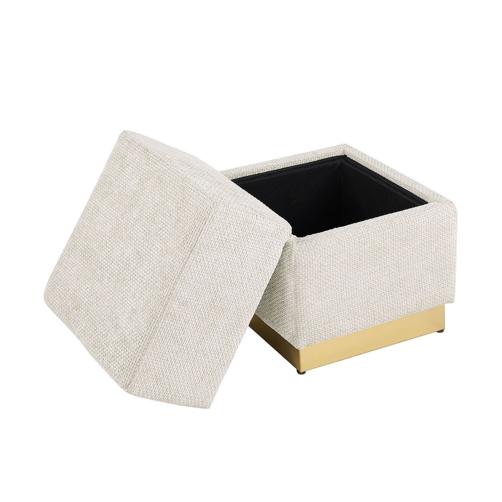 Krysten Storage Stool, Beige - Image 2
