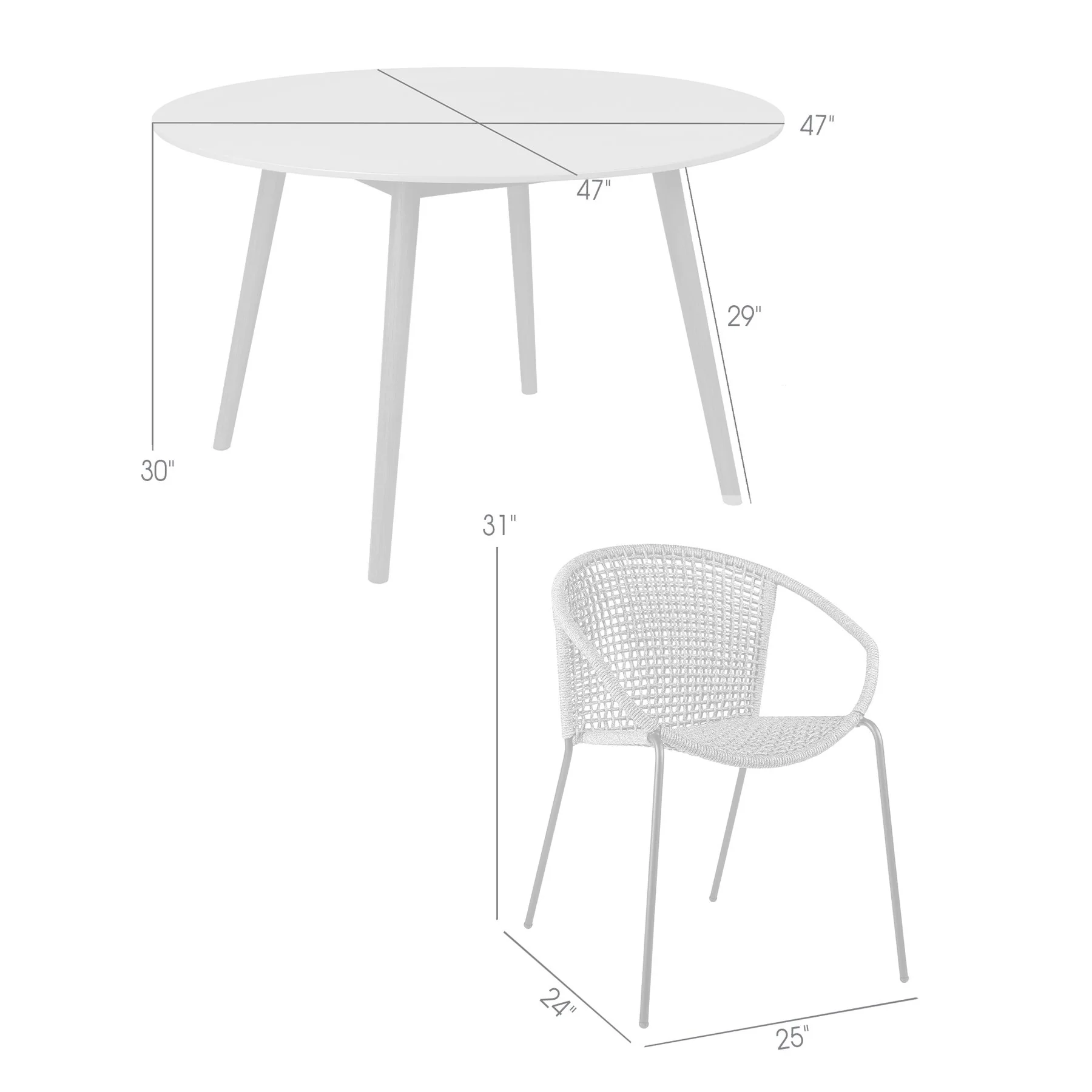 Kylie and Snack 5 Piece Outdoor Patio Dining Set in Wasabi Rope with Black Eucalyptus Wood - Image 13
