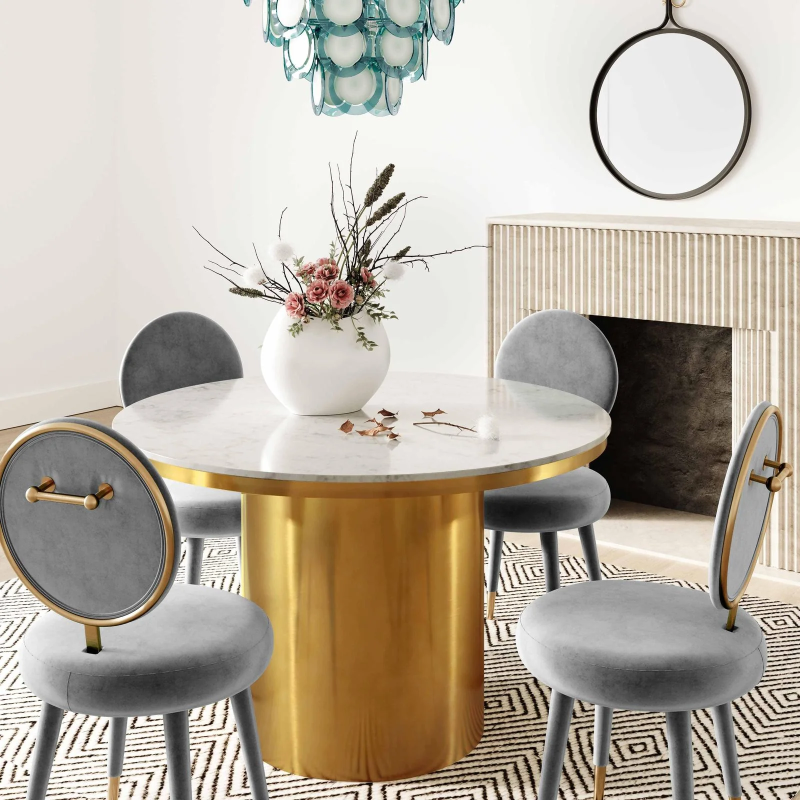 Kylie Light Grey Velvet Dining Chair - Image 2