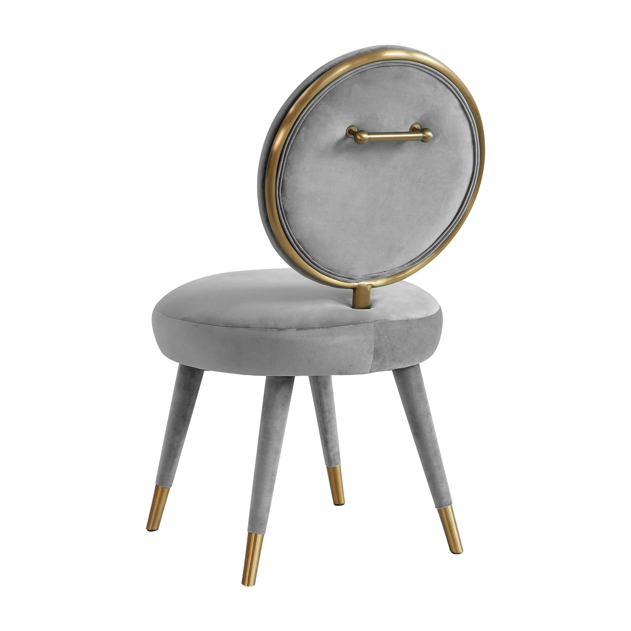 Kylie Light Grey Velvet Dining Chair - Image 4