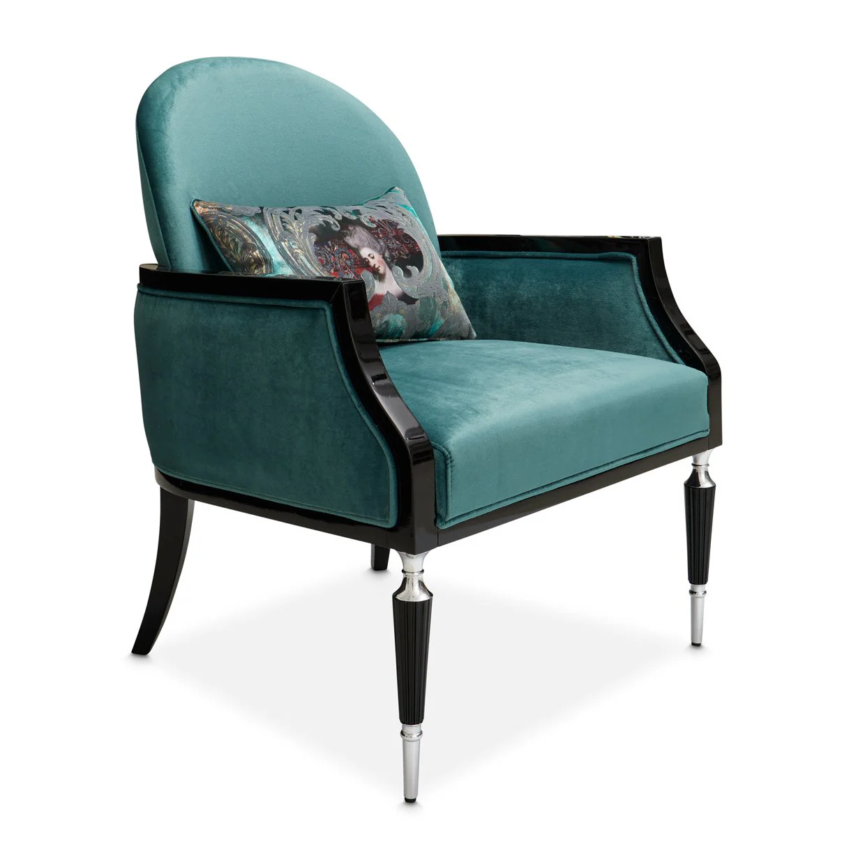 La Francaise Accent Chair - Azure/Black - Image 14