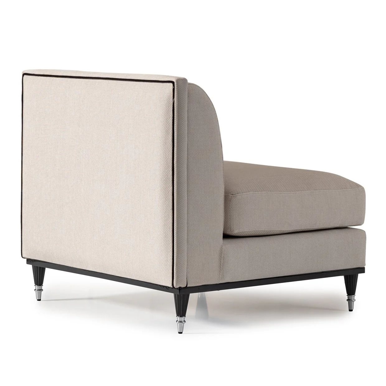 La Francaise Armless Accent Chair - Cafe au Lait/Black - Image 6
