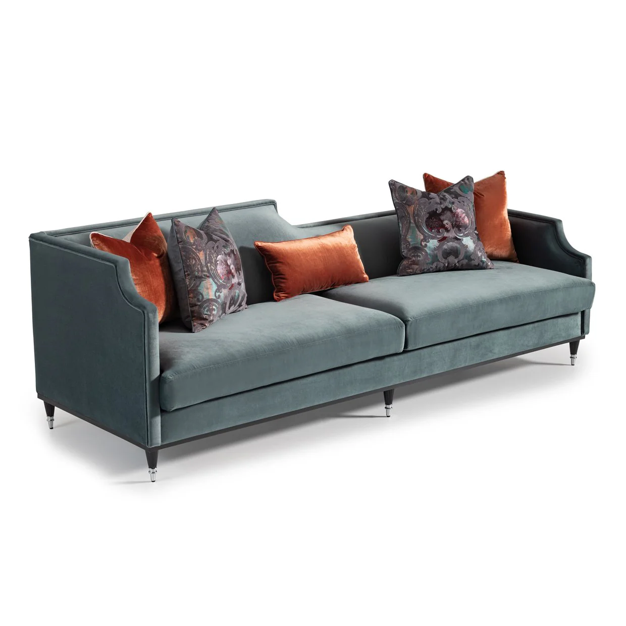 La Francaise Mansion Sofa - Azure/Black - Image 13