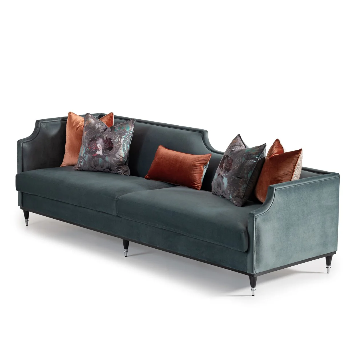 La Francaise Mansion Sofa - Azure/Black - Image 14