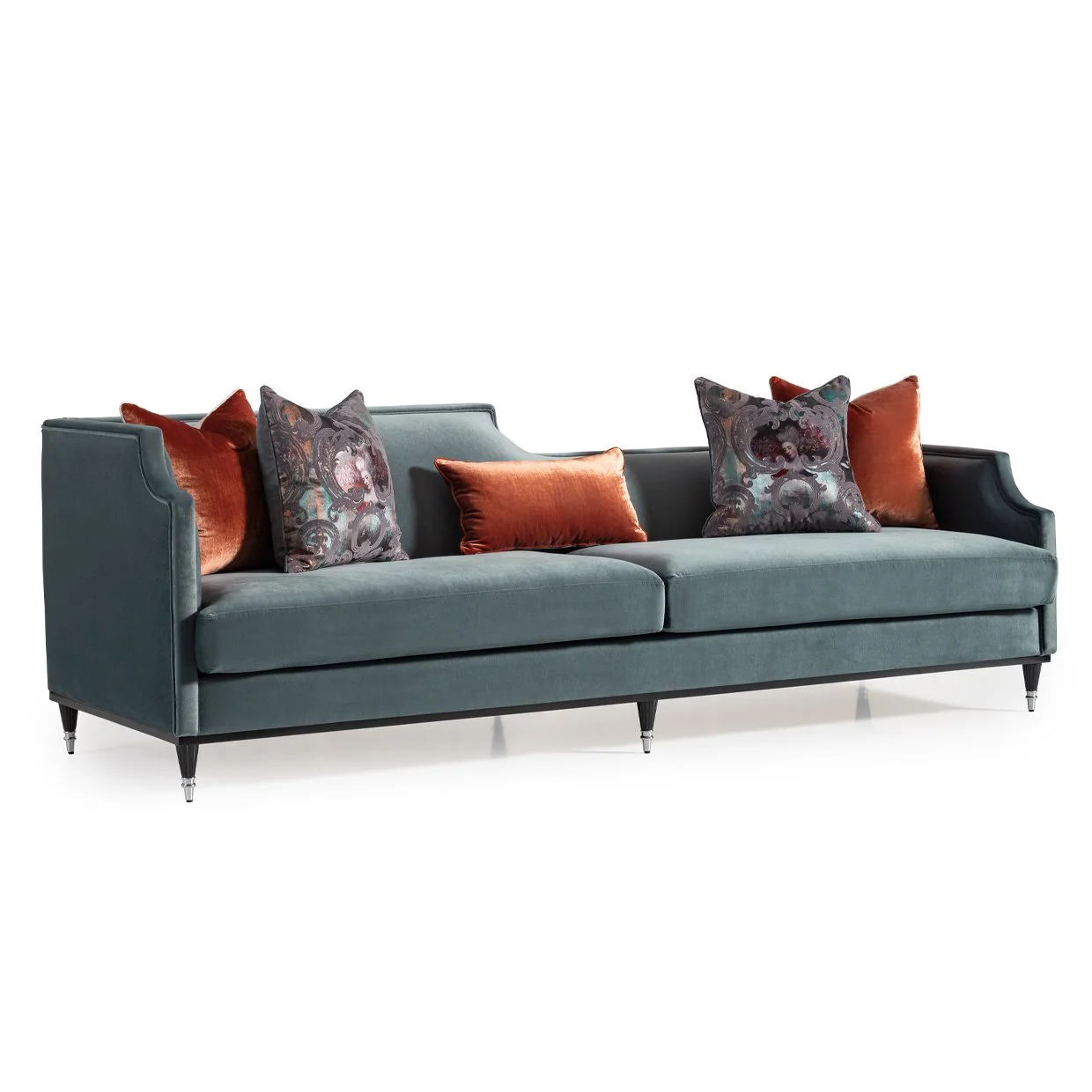 La Francaise Mansion Sofa - Azure/Black - Image 7