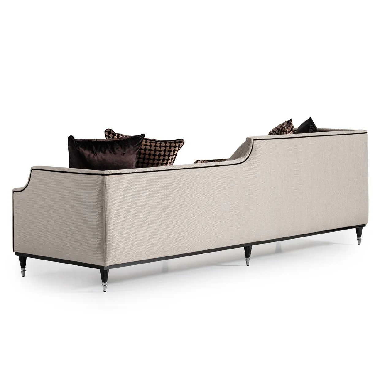 La Francaise Mansion Sofa - Cafe au Lait/Black - Image 4