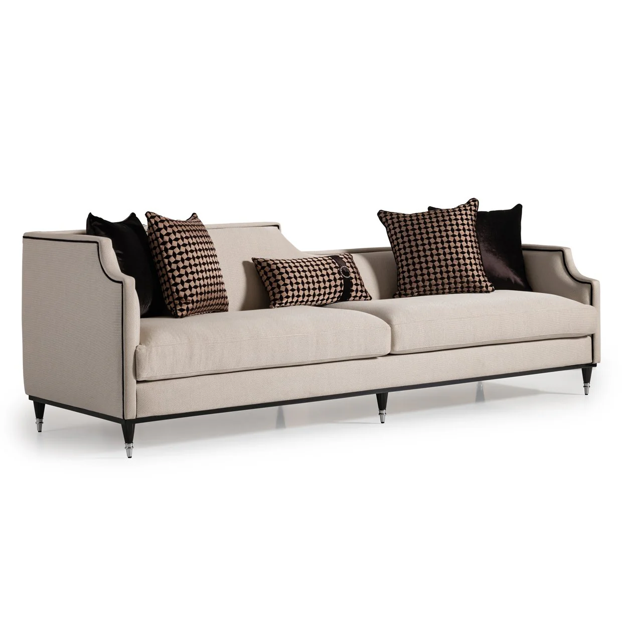 La Francaise Mansion Sofa - Cafe au Lait/Black - Image 8