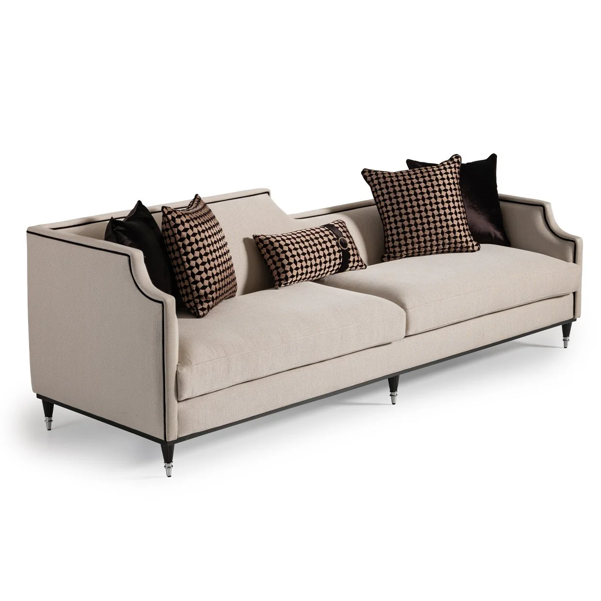 La Francaise Mansion Sofa - Cafe au Lait/Black - Image 9