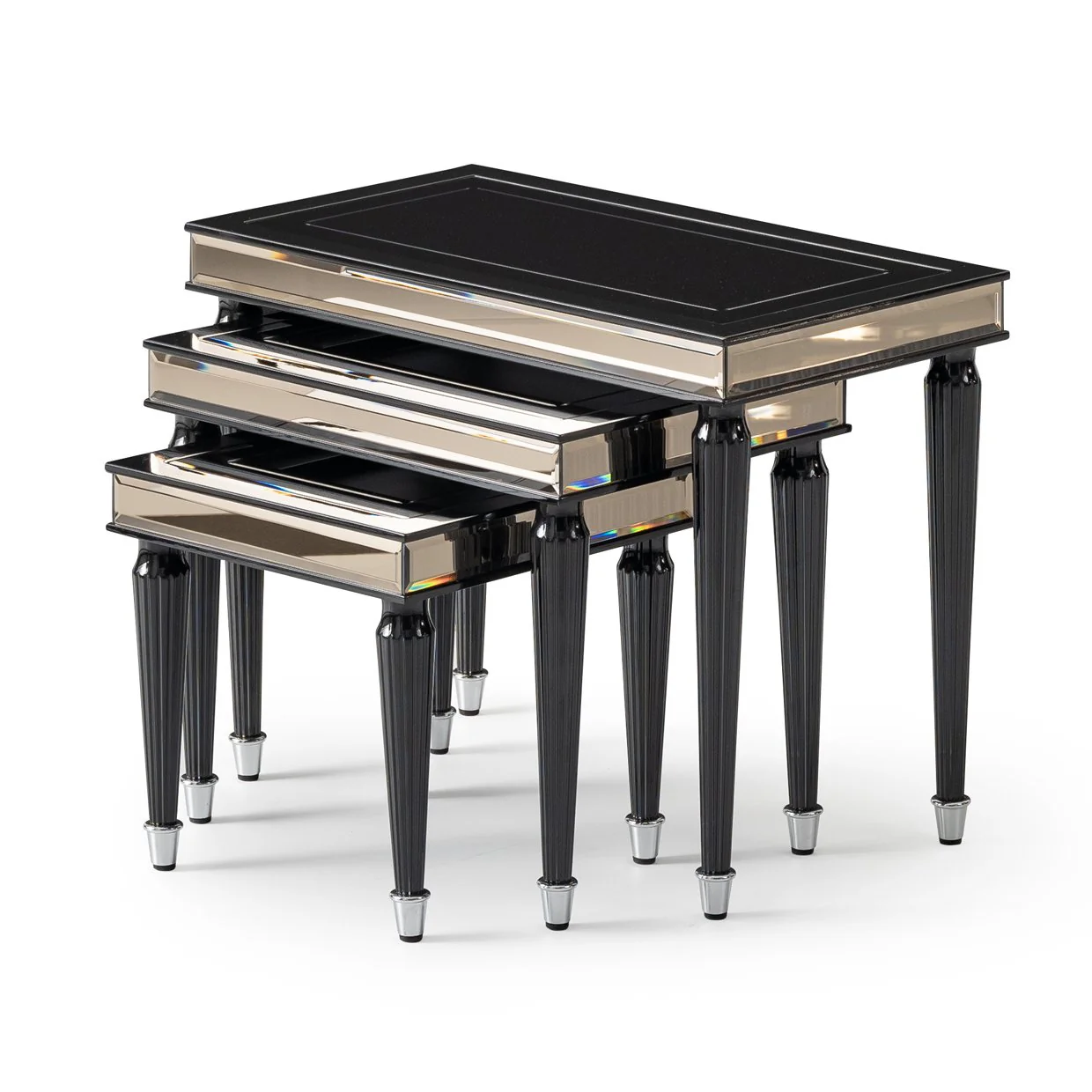 La Francaise Nesting Tables, Set of 3 - Black Ice - Image 2