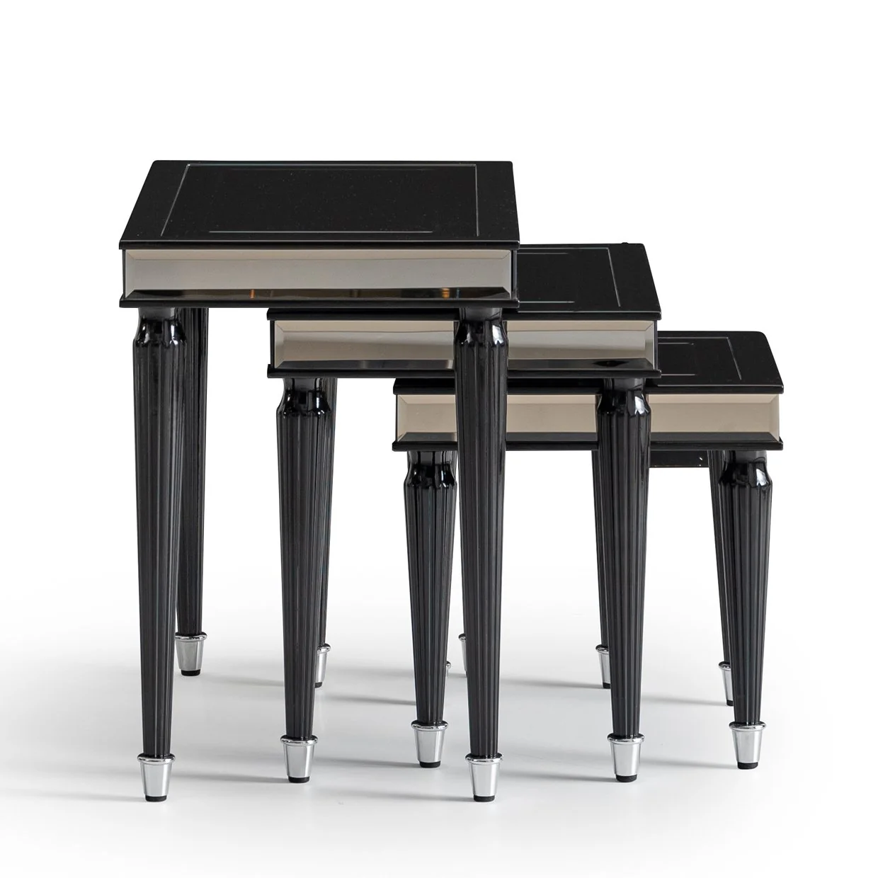 La Francaise Nesting Tables, Set of 3 - Black Ice - Image 3