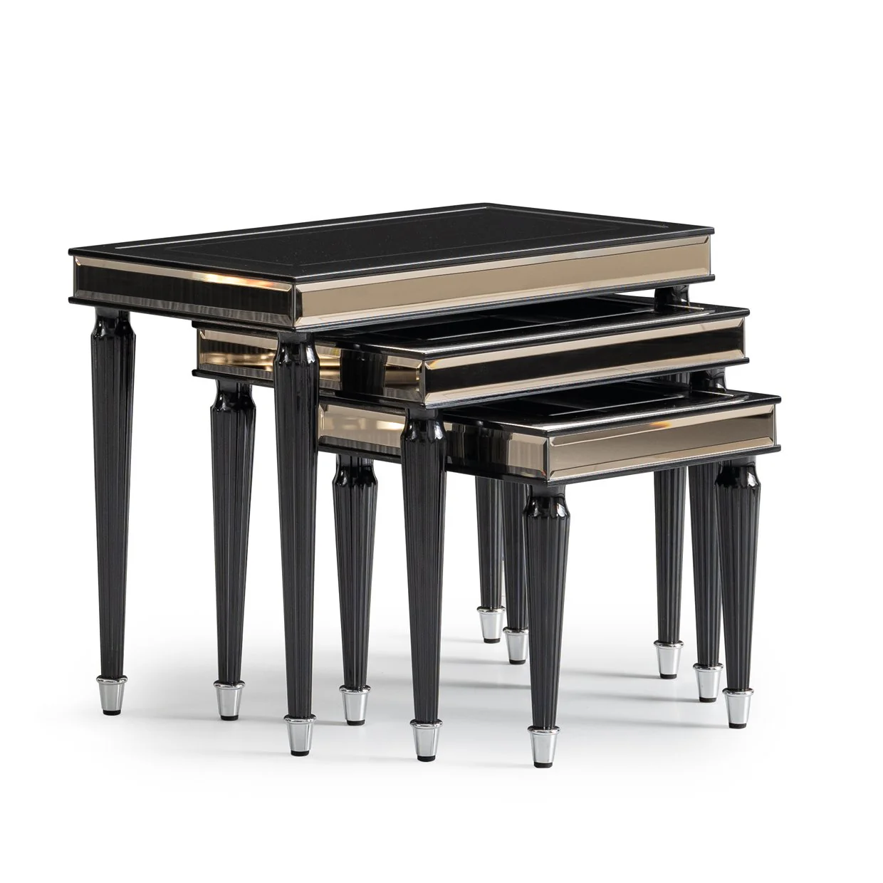 La Francaise Nesting Tables, Set of 3 - Black Ice - Image 4