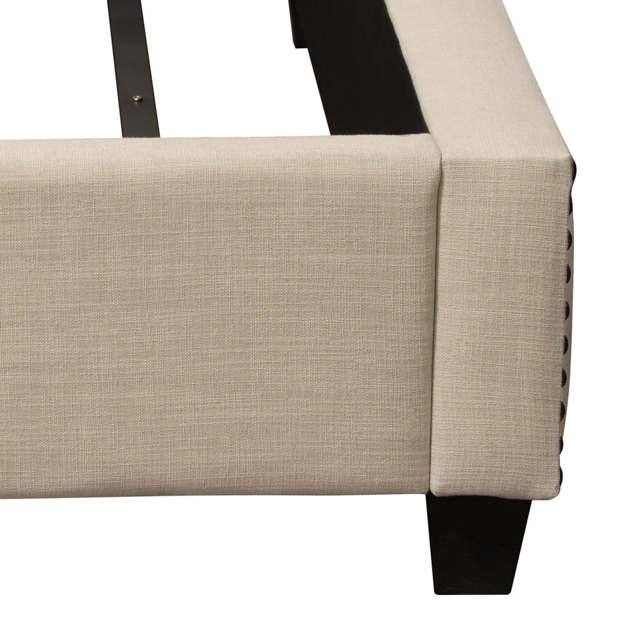 La Jolla Eastern King Bed with Nail Head Accent by Diamond Sofa - Desert Sand Linen - Image 5
