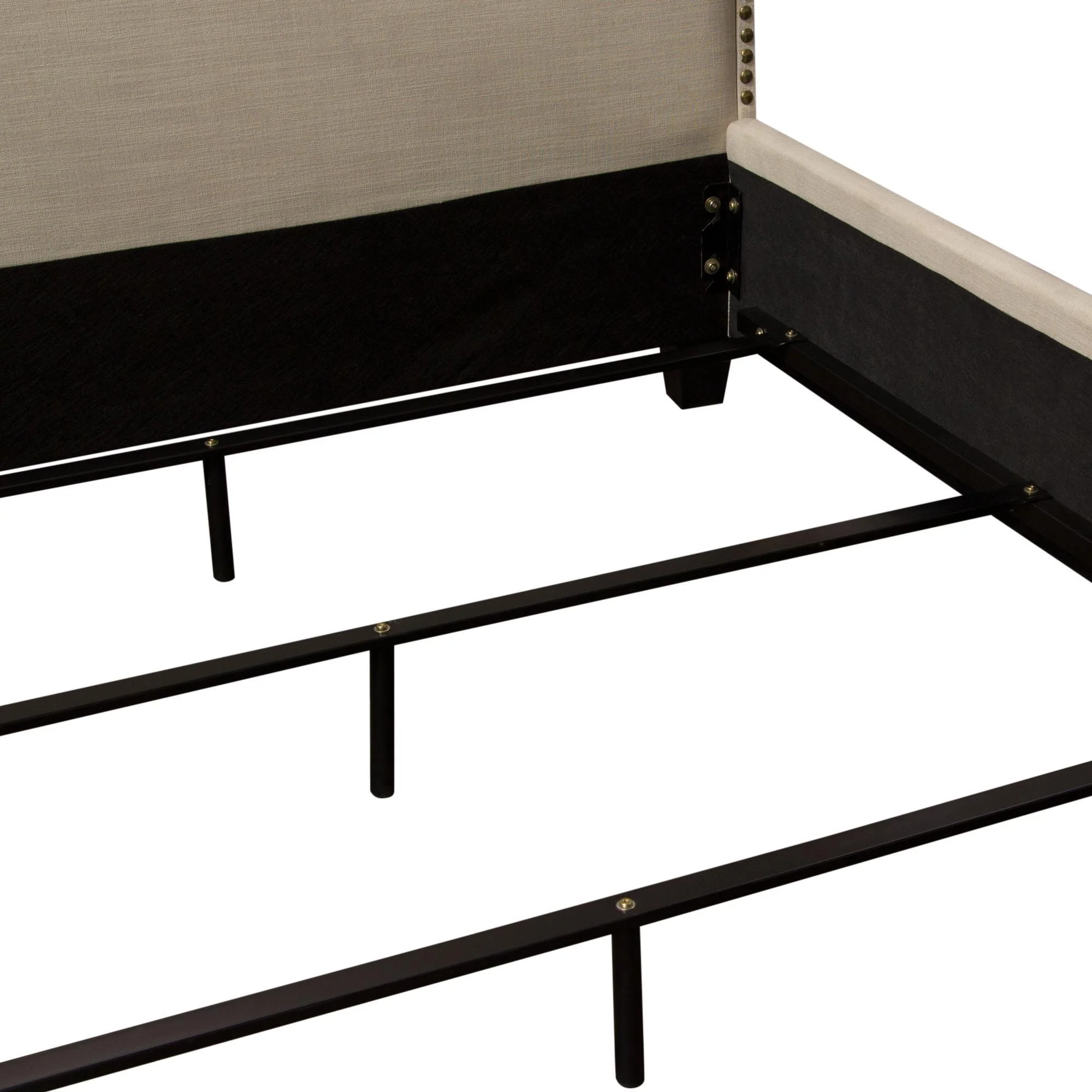 La Jolla Eastern King Bed with Nail Head Accent by Diamond Sofa - Desert Sand Linen - Image 7