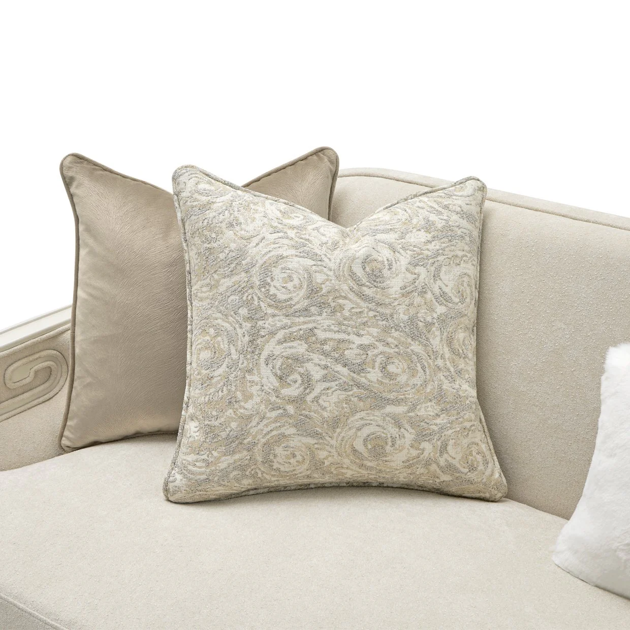 La Marisia Chenille Sofa - Tranquil/Creamy Pearl - Image 10