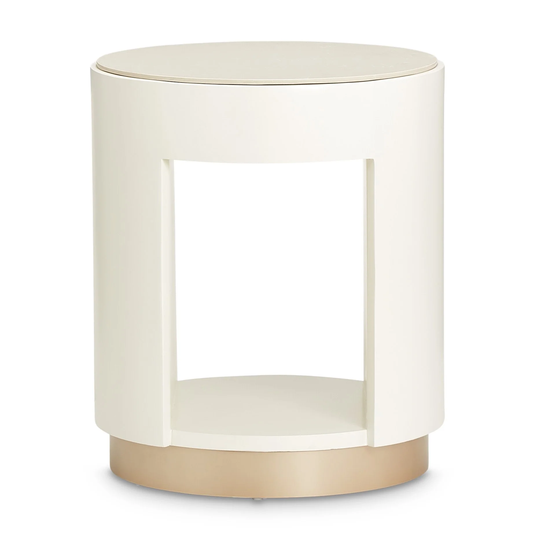 La Rachelle Round End Table - Champagne - Image 11