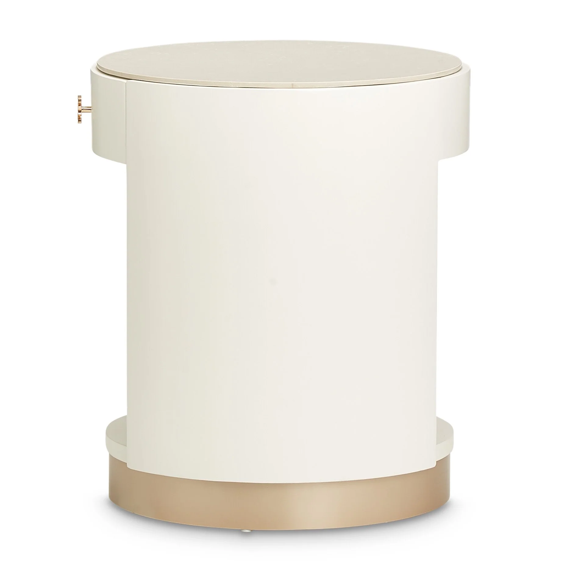La Rachelle Round End Table - Champagne - Image 3