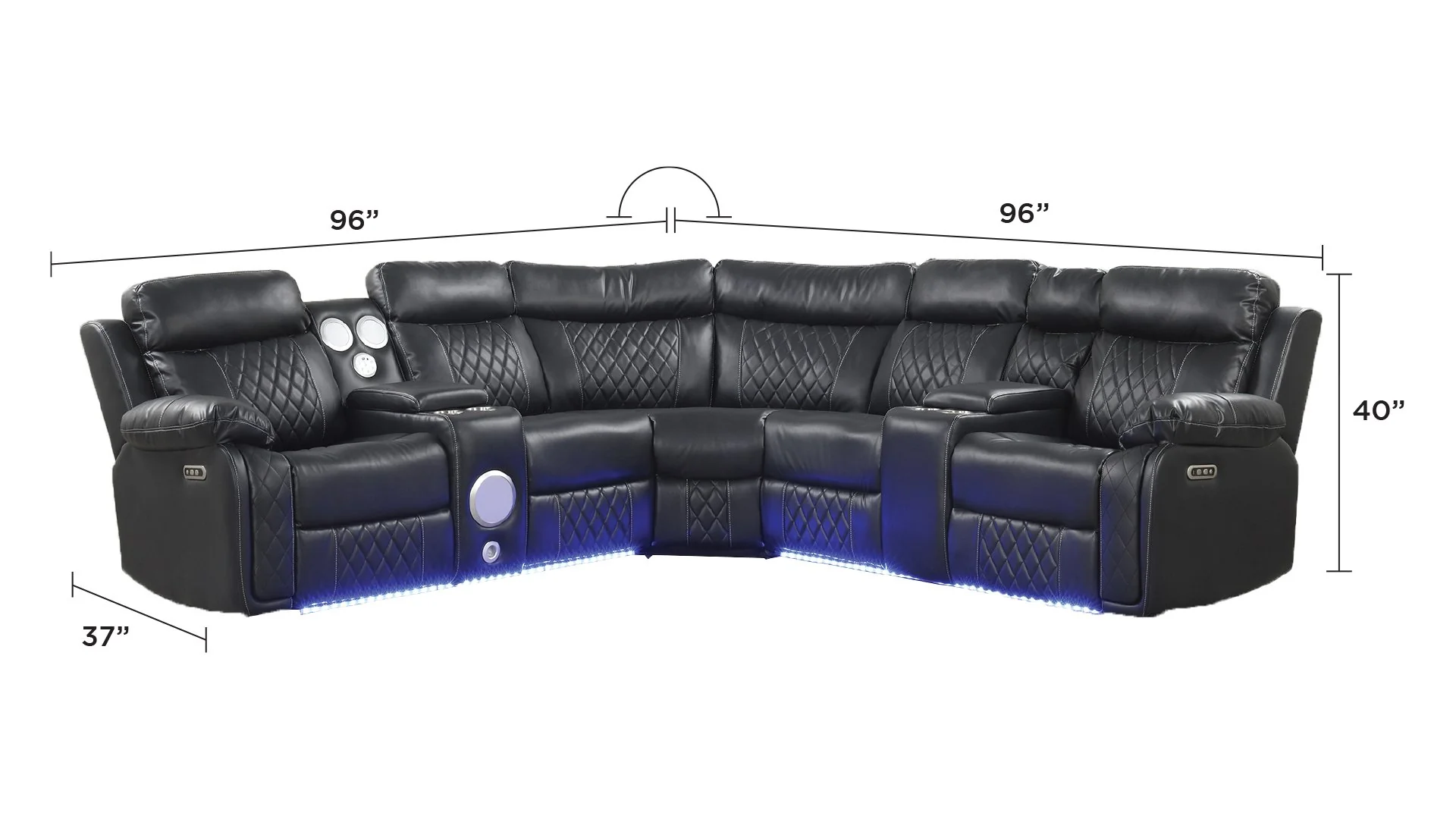 Lacrosse Sectional Black - Image 2