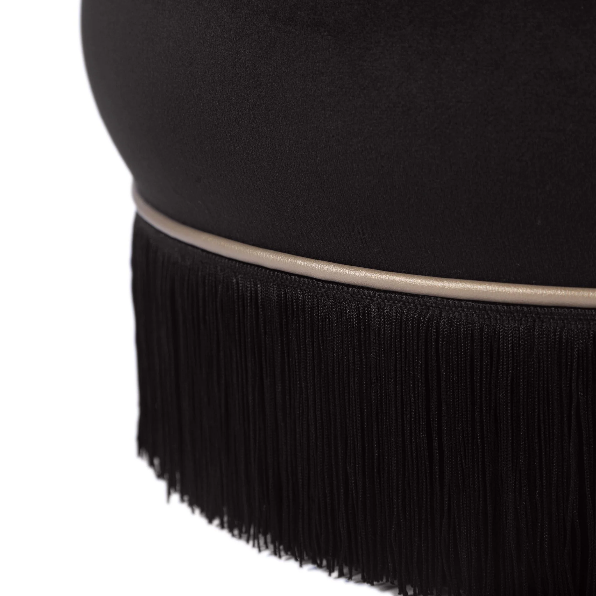 Lakka Black Velvet Ottoman - Image 7