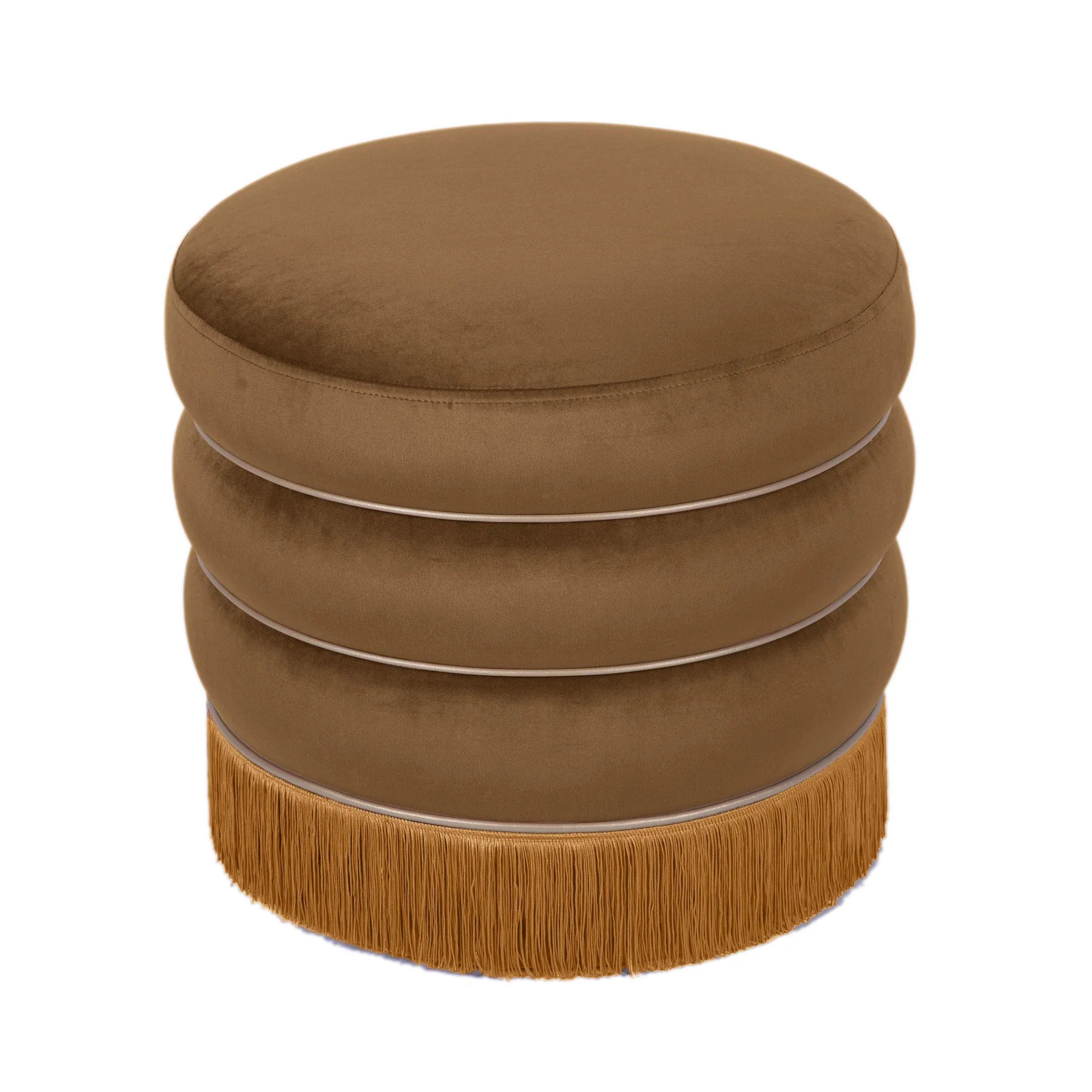 Lakka Chocolate Velvet Ottoman - Image 3