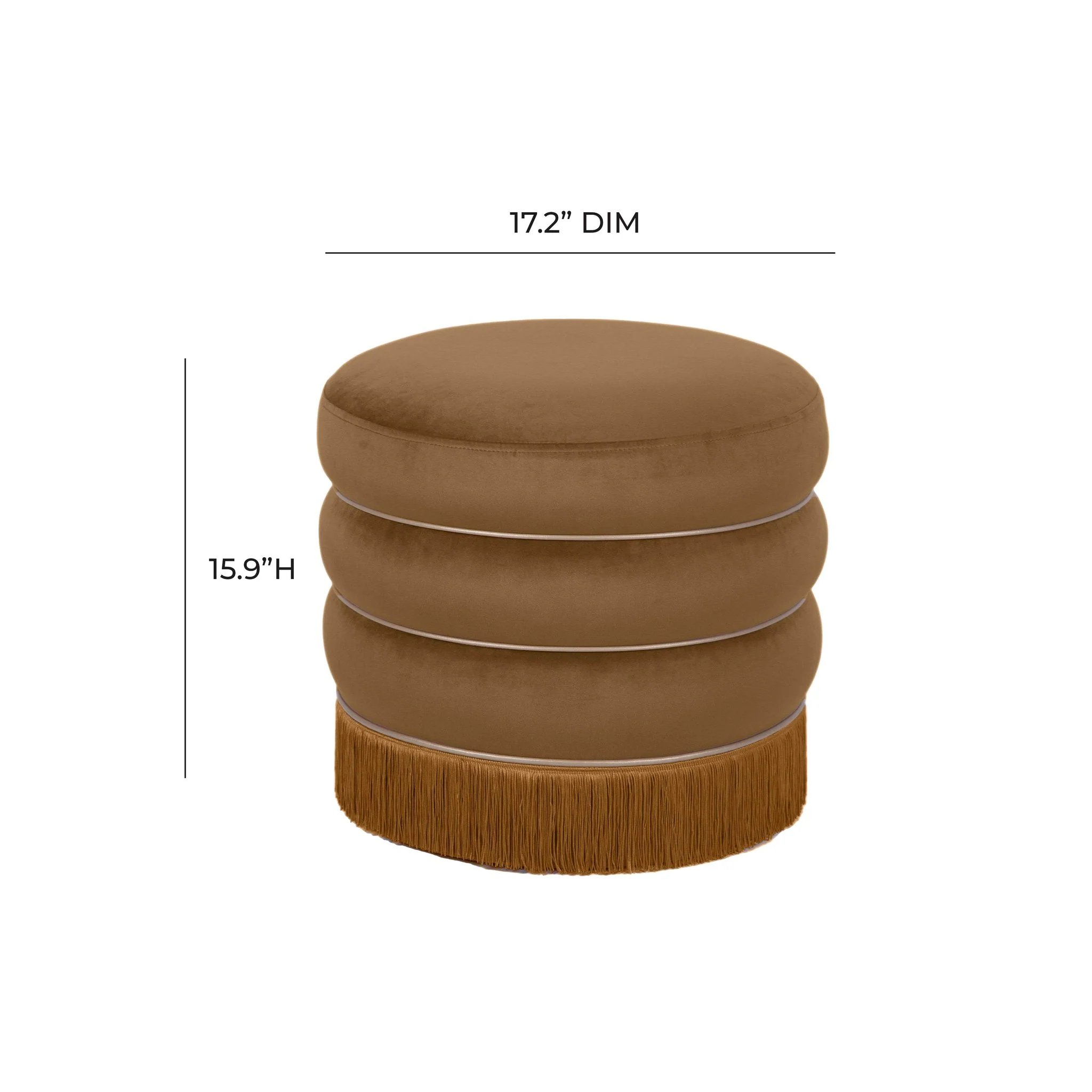 Lakka Chocolate Velvet Ottoman - Image 8