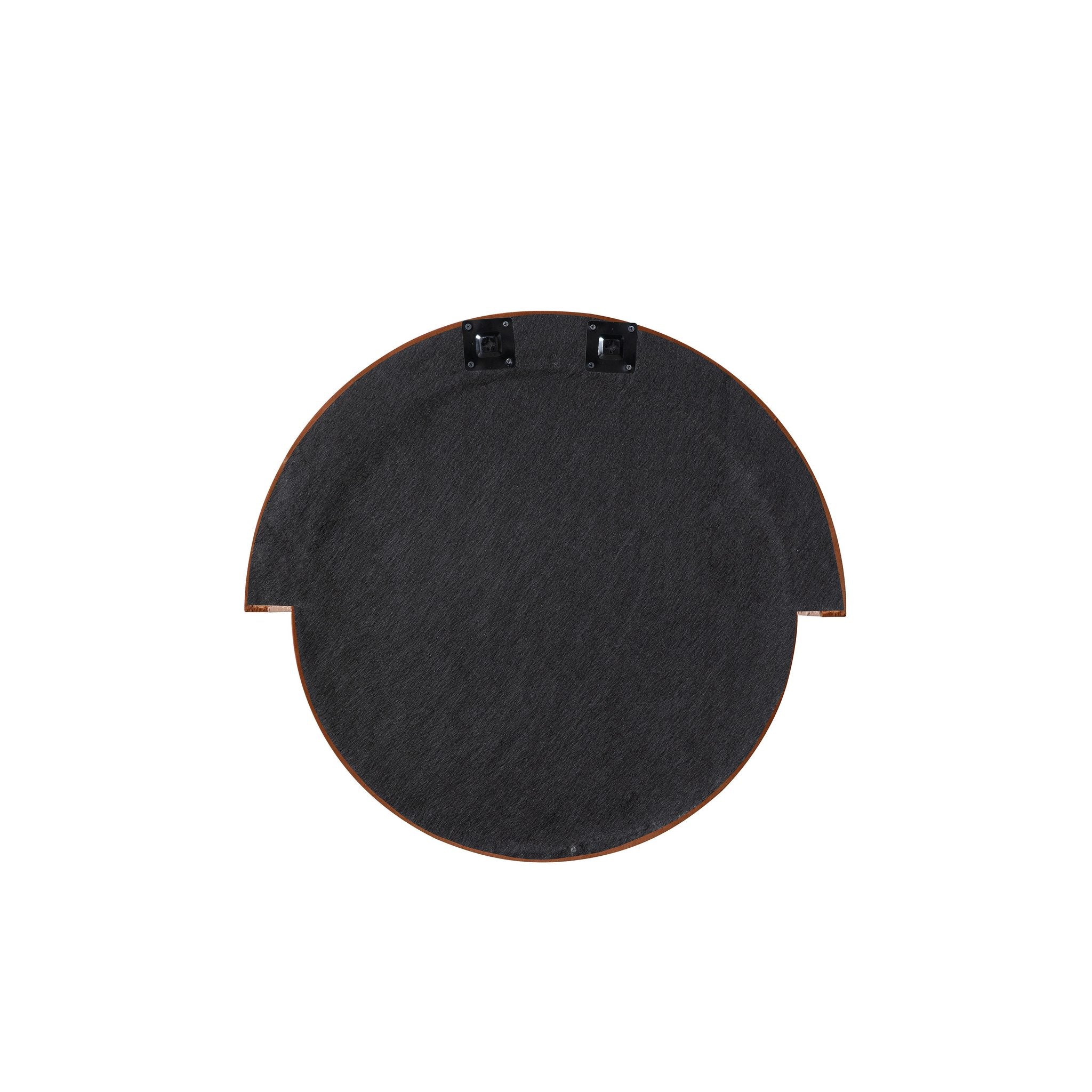 Lally Terracotta Velvet Round Wall Mirror - Image 4