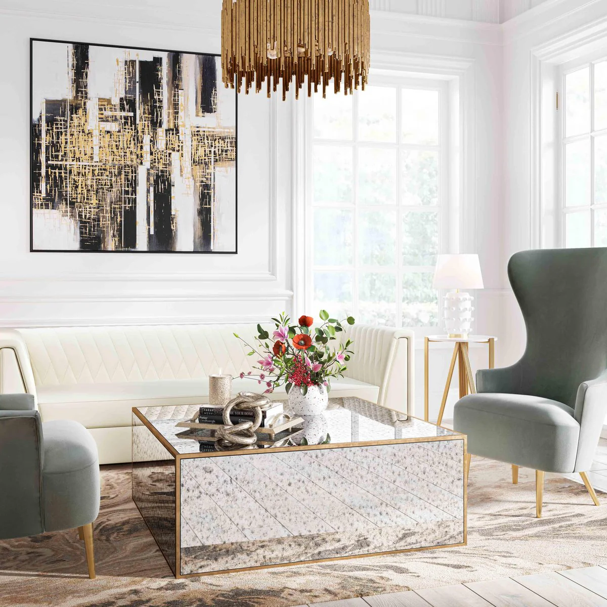 Lana Mirrored Coffee Table - Image 3