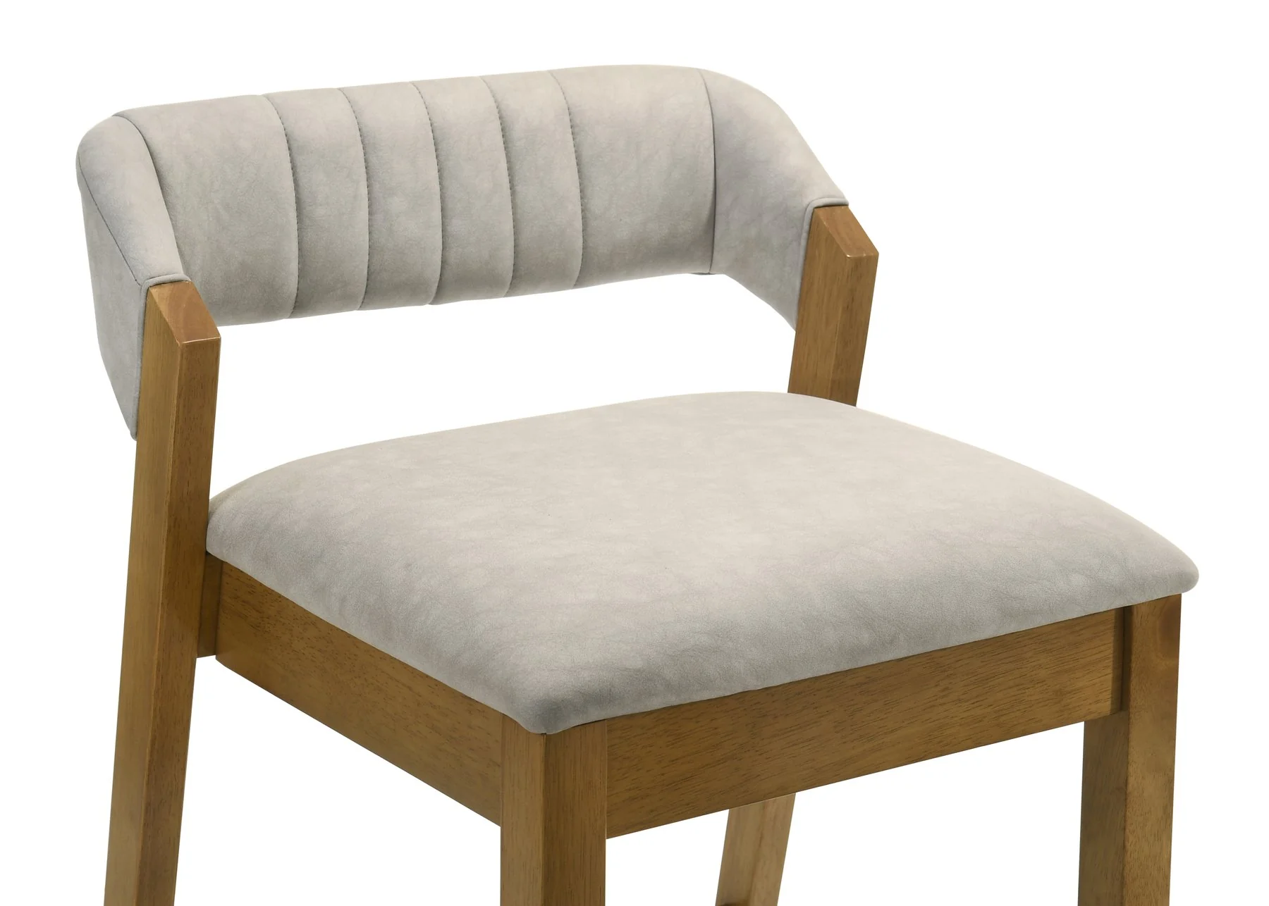 Landyn 26 in. Amber Glow Counter Height Rubberwood Barstool with Grey Fabric Seat - Image 5